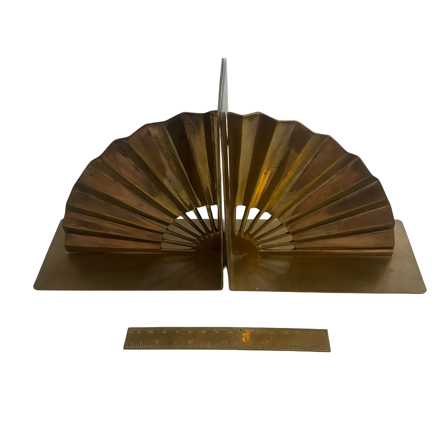 Brass Fan Bookends