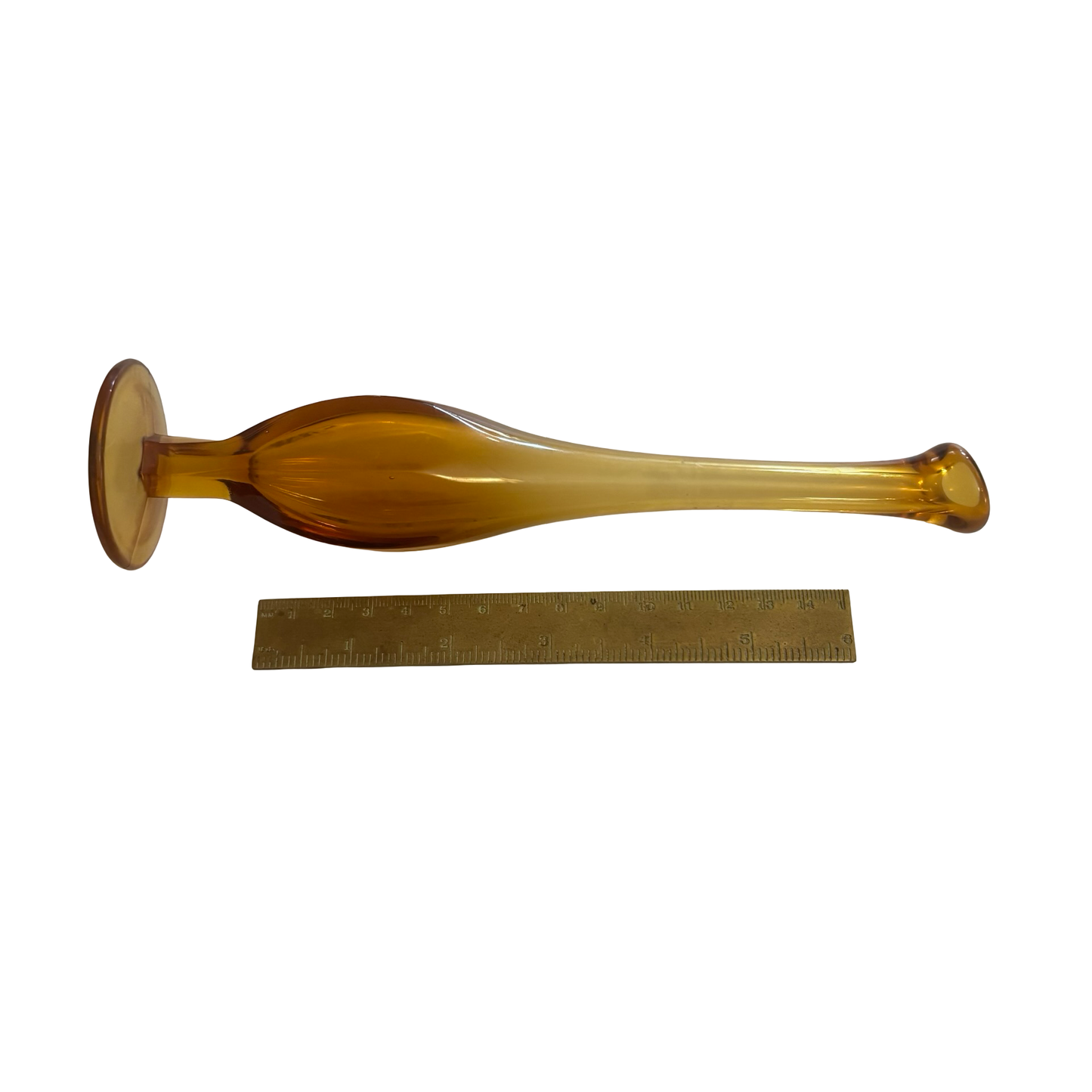 Amber Glass Bud Vase