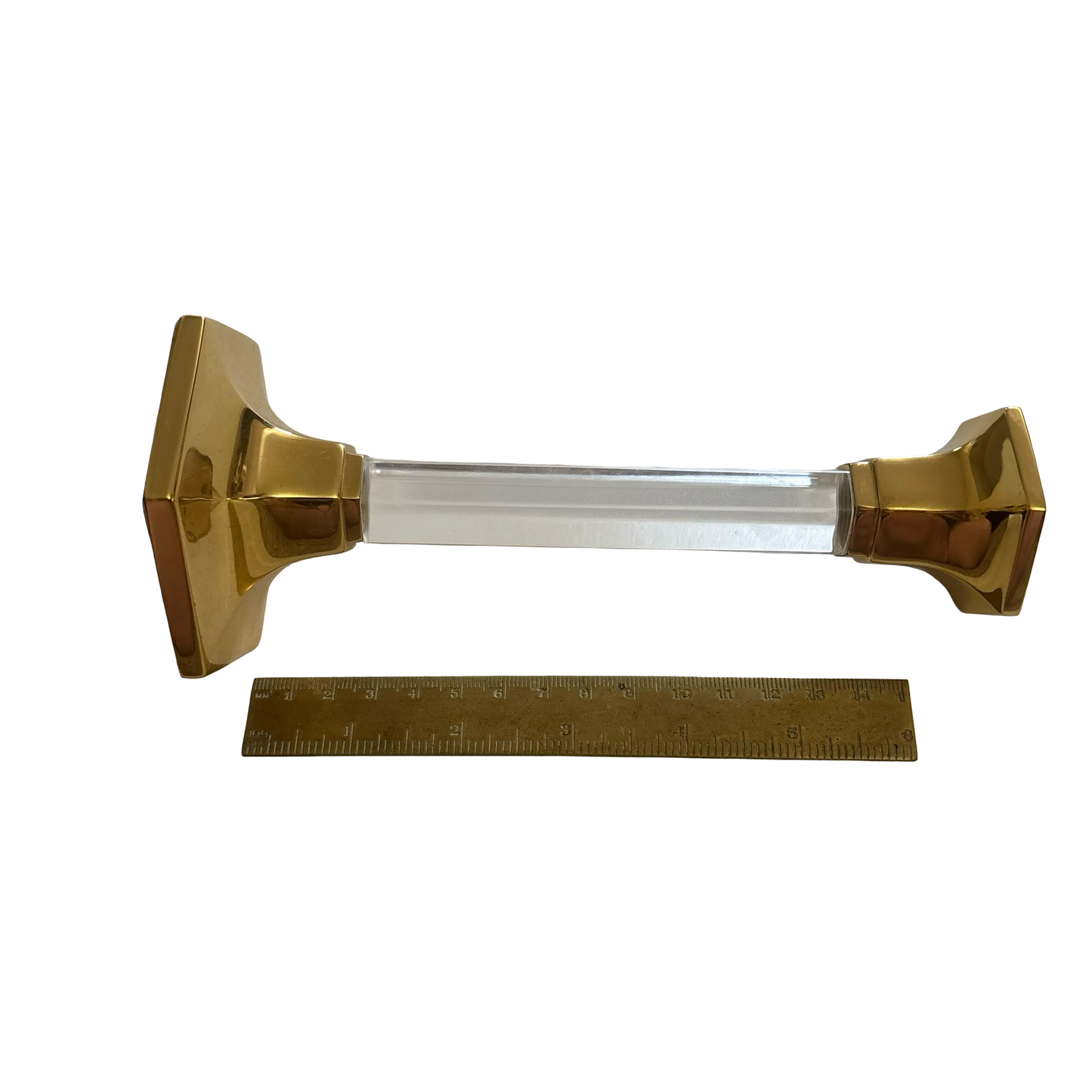 Brass and Lucite Candlestick