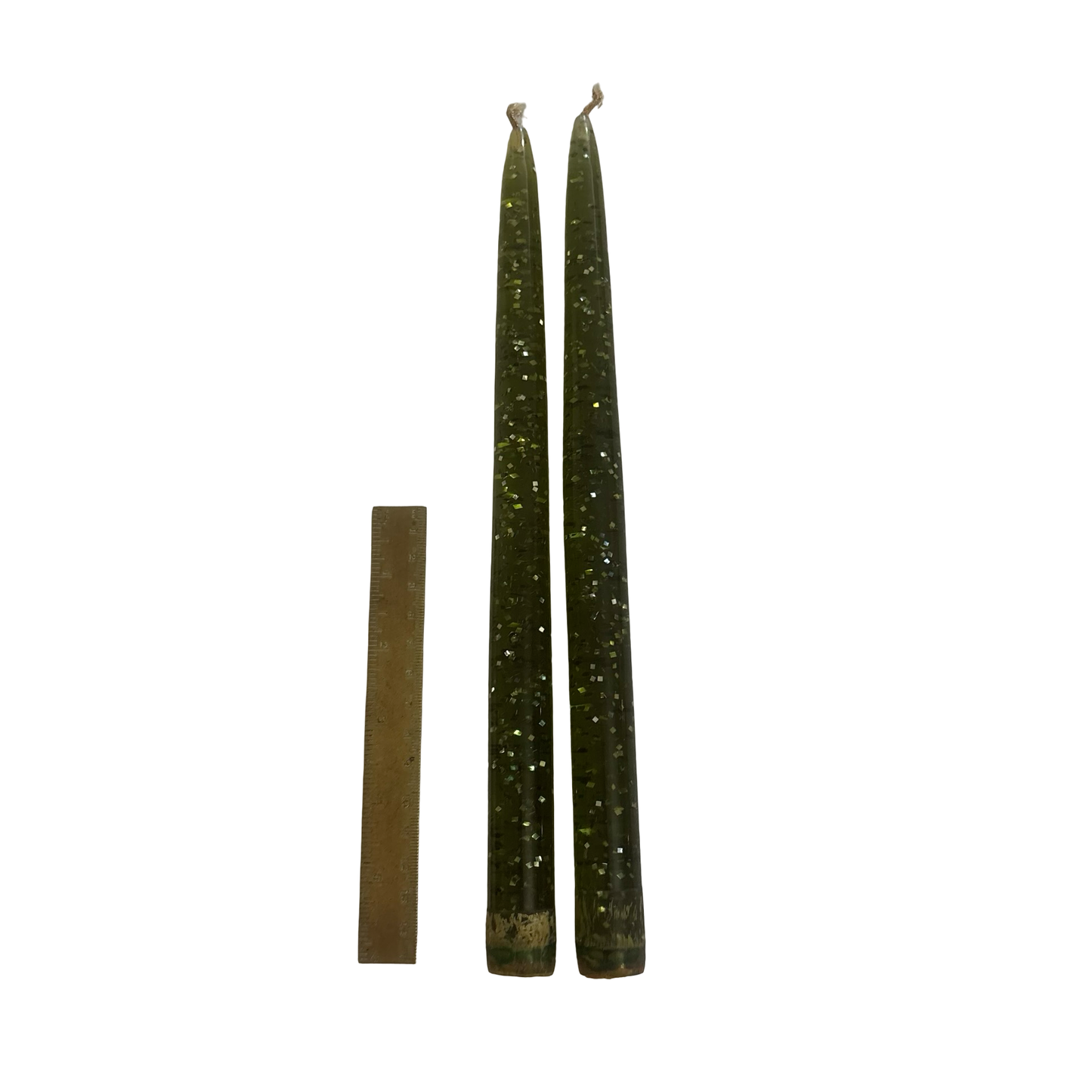 Pair of Large Green Lucite Candles