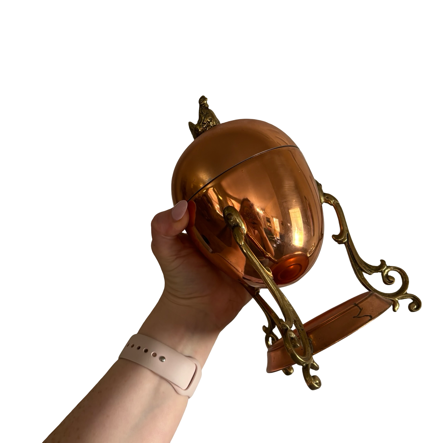 Brass and Copper Egg Warmer with Brass Chicken