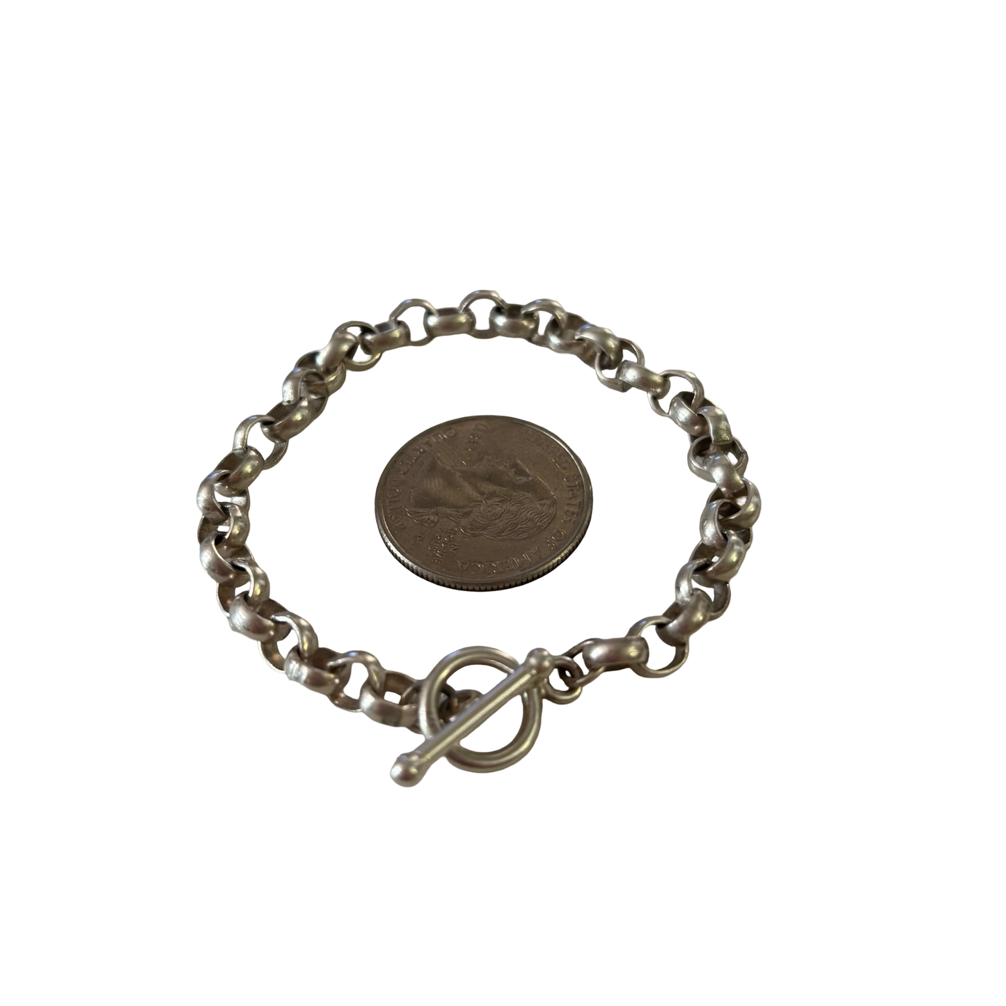 Sterling Silver Charm Rolo Link Bracelet