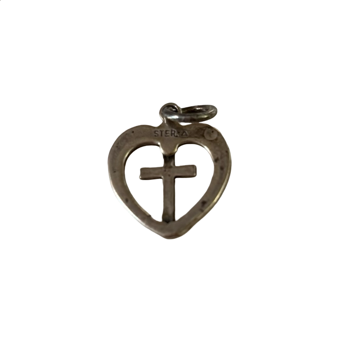 Sterling Silver Heart and Cross Pendant