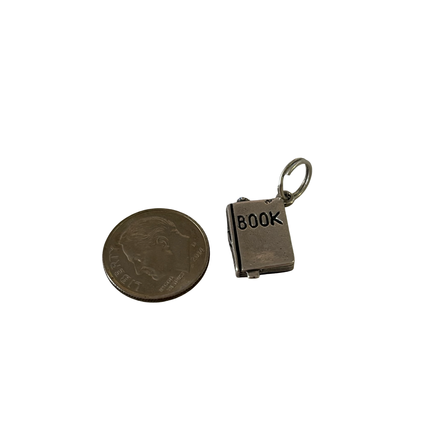 Sterling Silver Book Pendant
