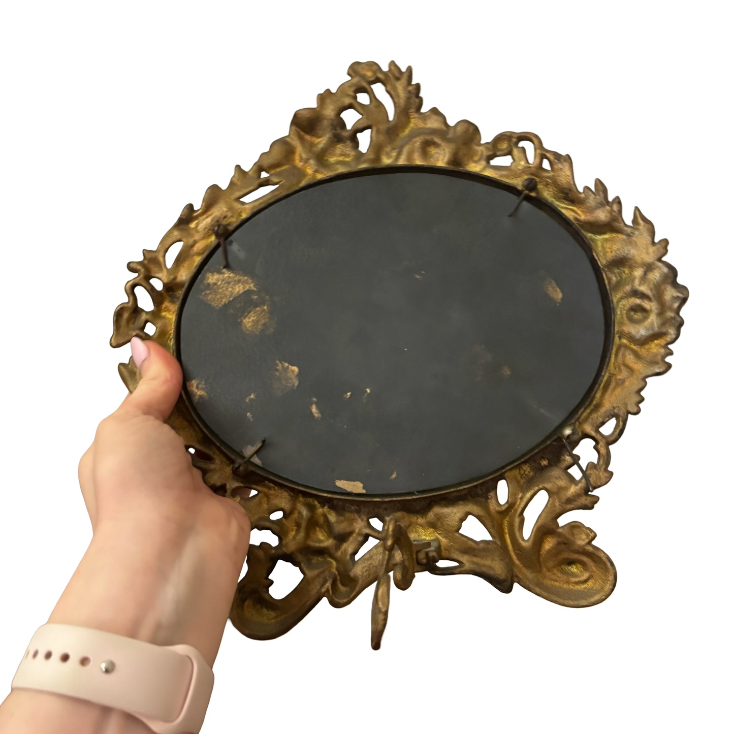 Antique Golden Floral Mirror