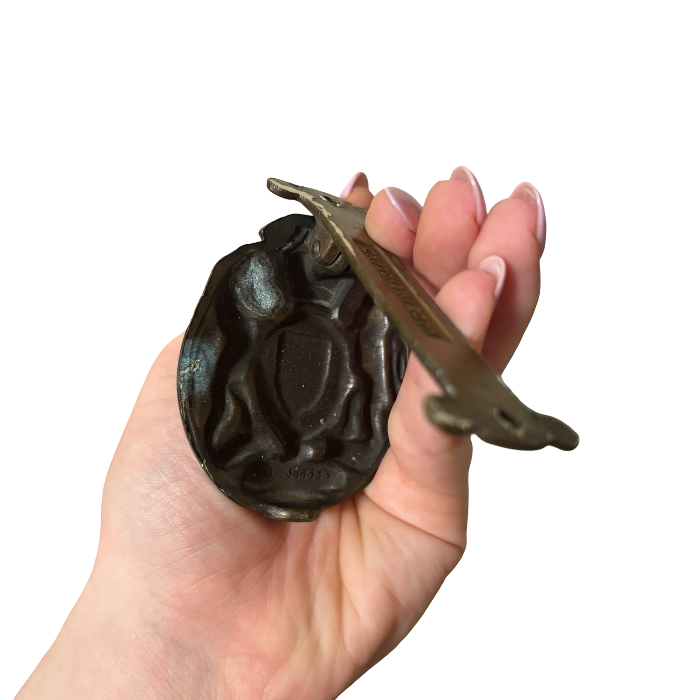1953 Dieu et Mon Droit Queen Elizabeth II Coronation Brass Door Knocker