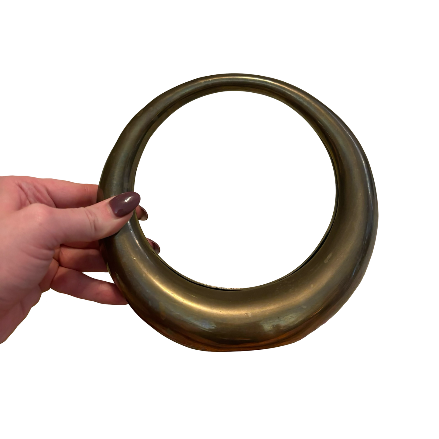 Brass Circular Ikebana Vase