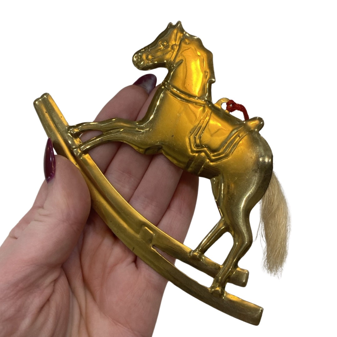 Brass Rocking Horse Ornament