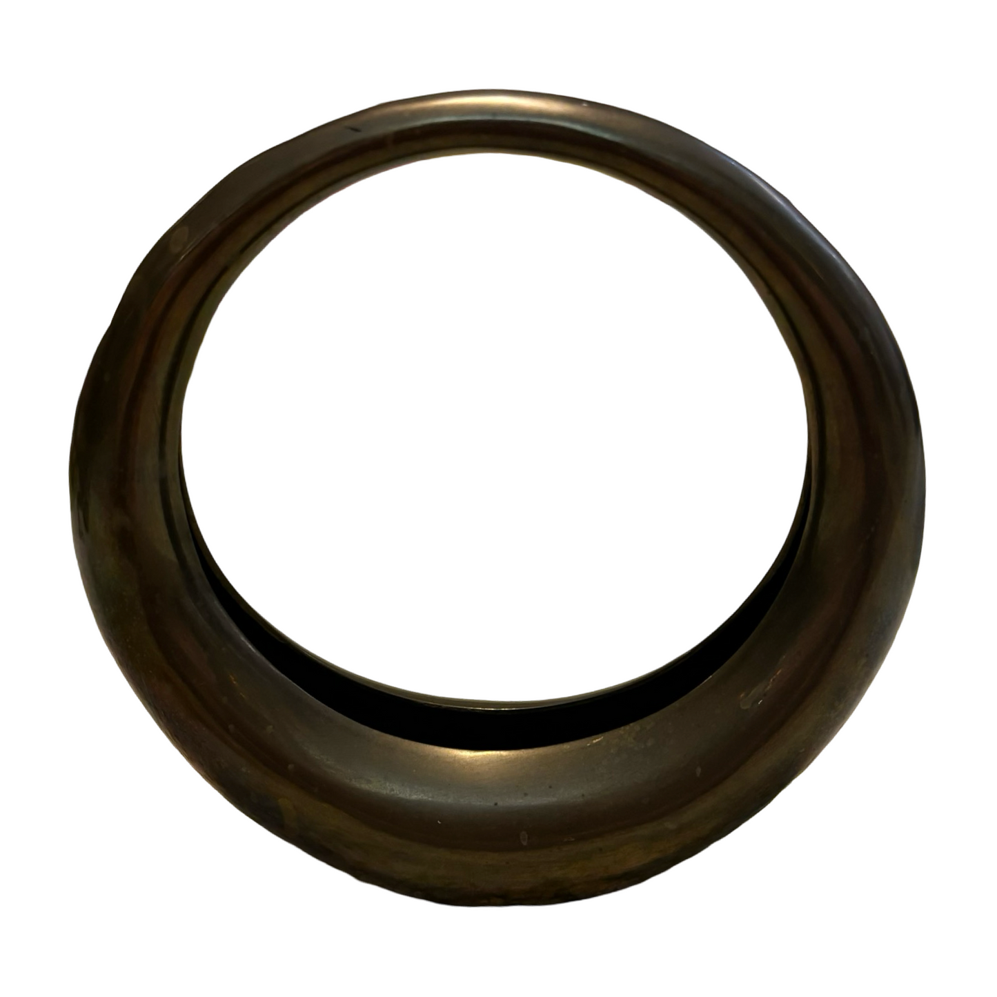 Brass Circular Ikebana Vase