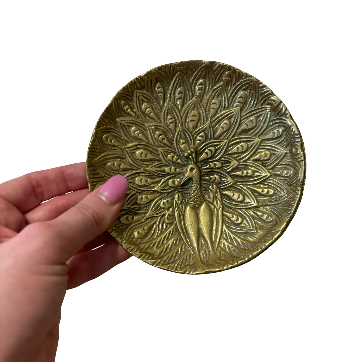 Brass Peacock Trinket Dish