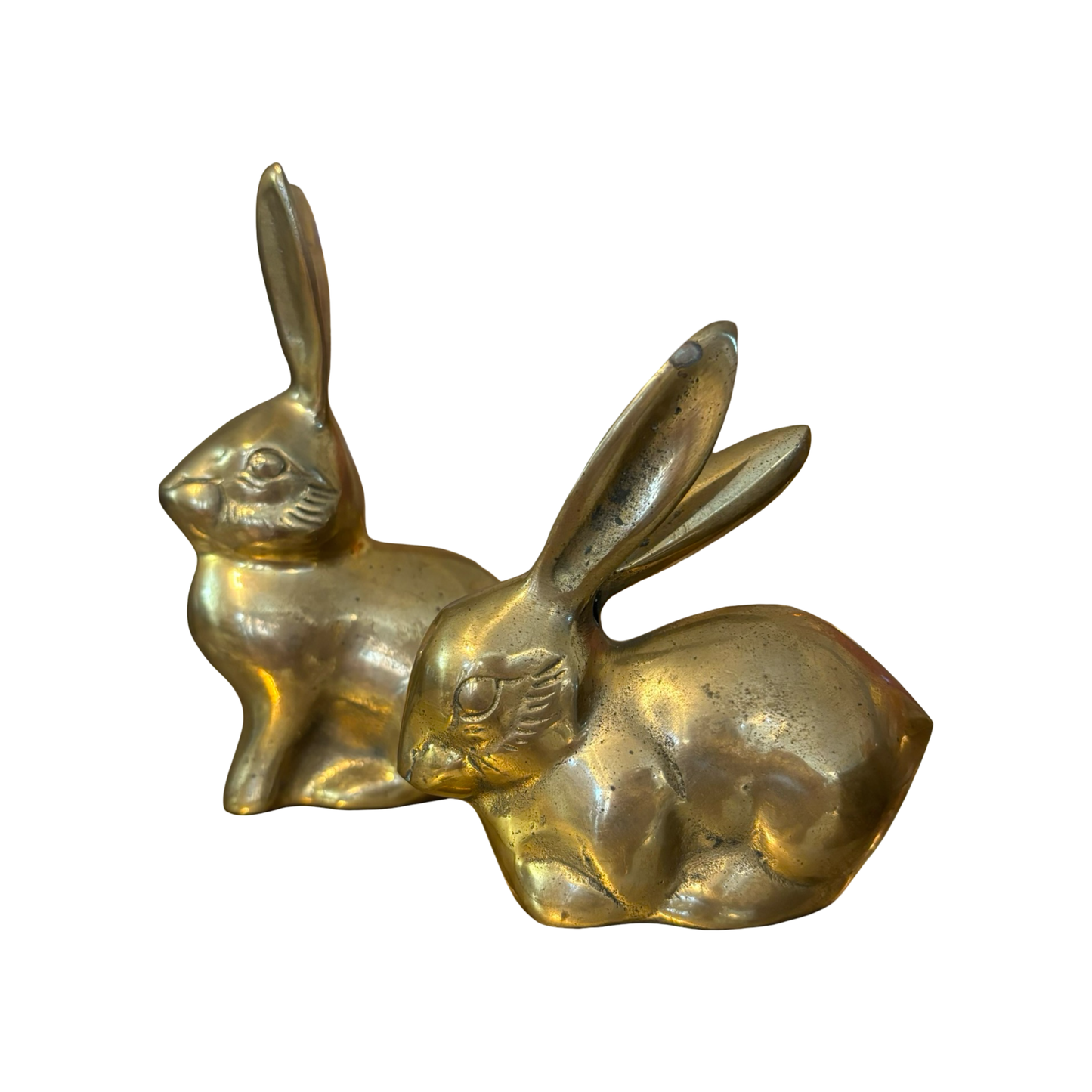 Set of Two Brass Bunnies