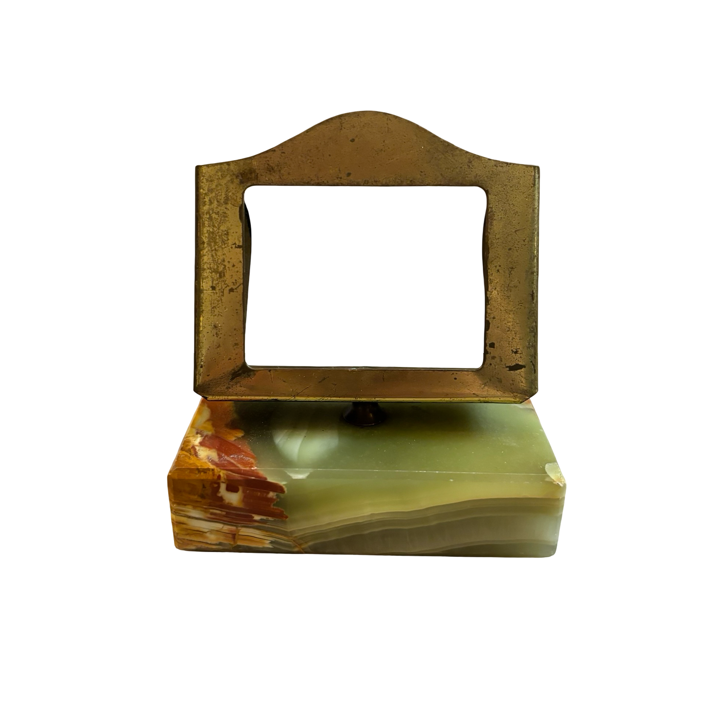 Brass and Green Onyx Business Card Stand