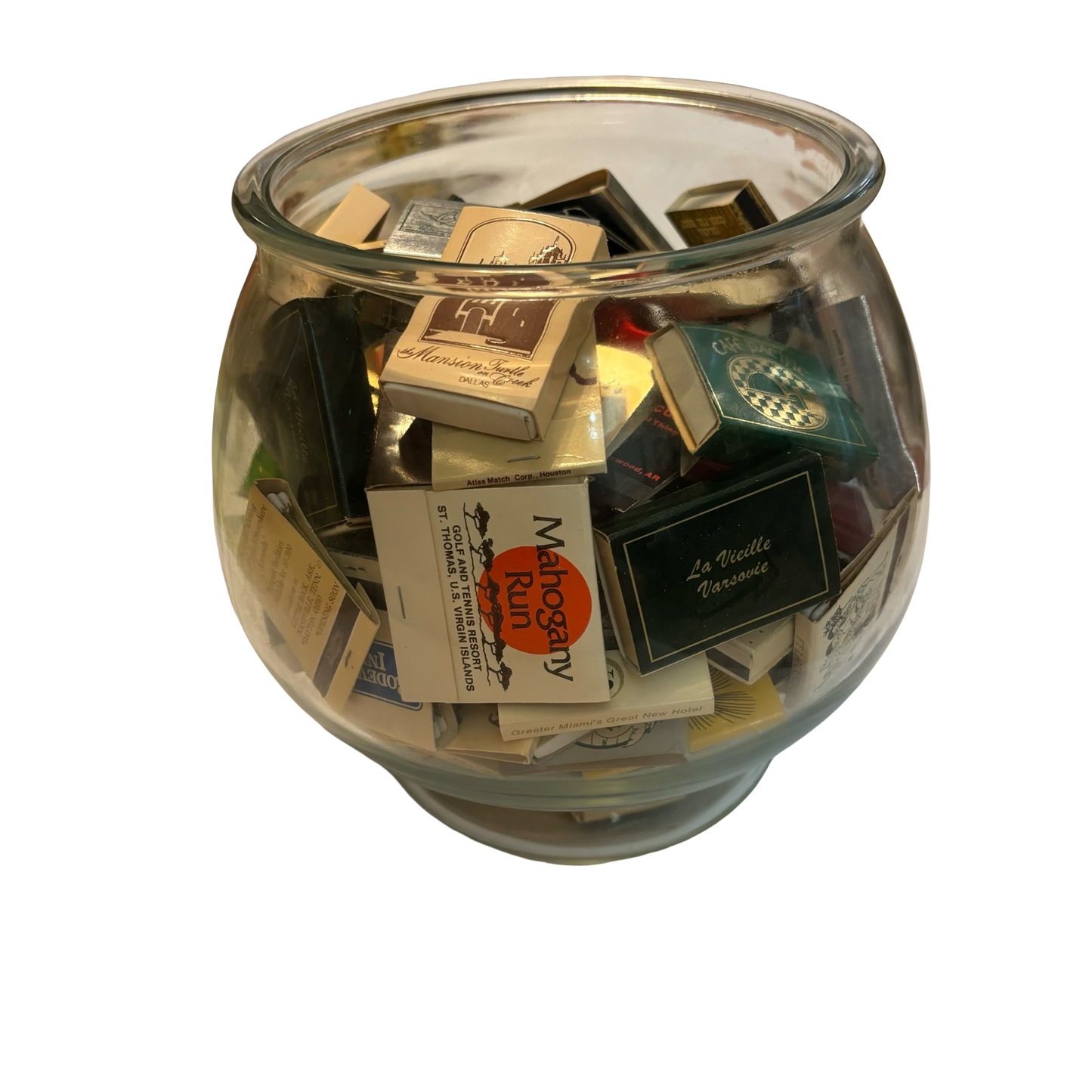 Large Glass Fish Bowl of Vintage Matches