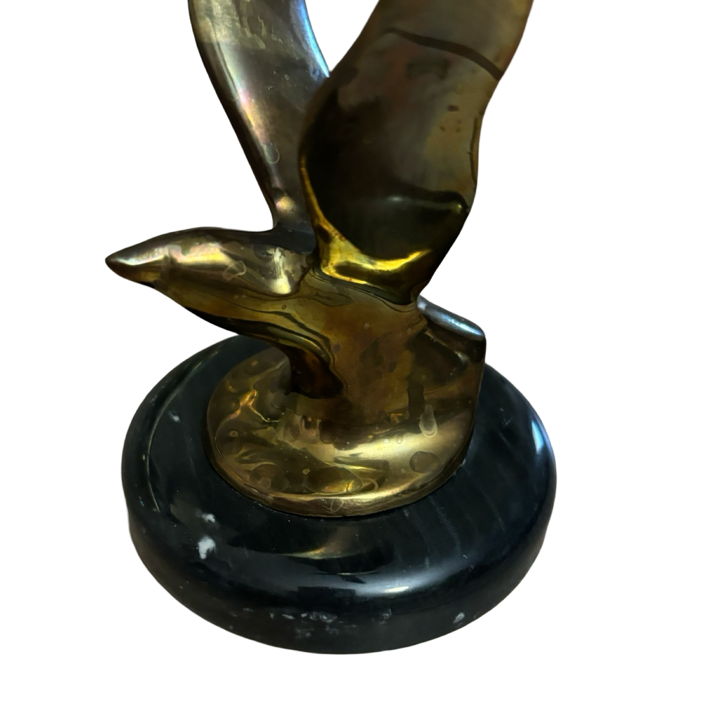 Brass Bird Sculpture with Marble Base