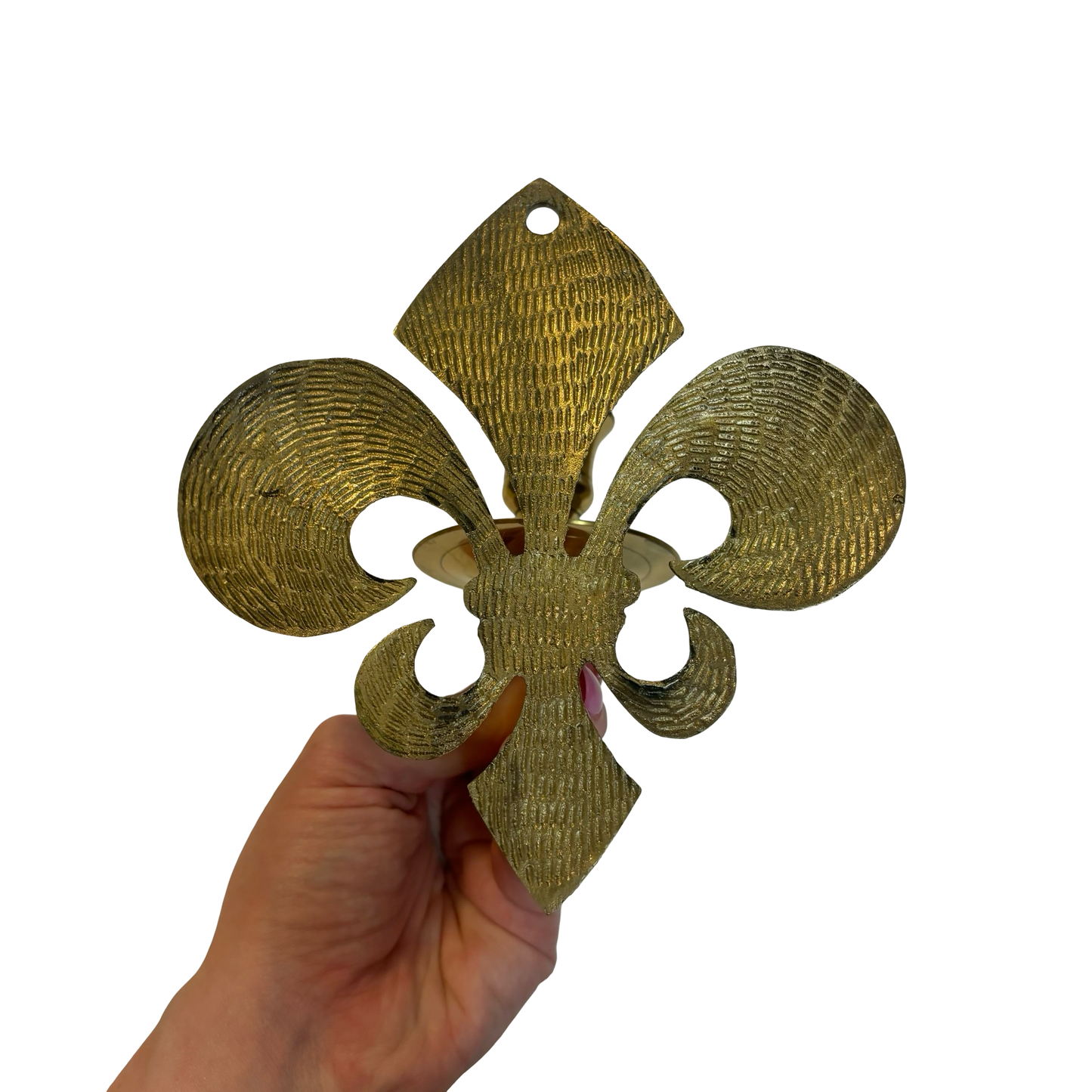 Brass Fleur de Lis Wall Sconce