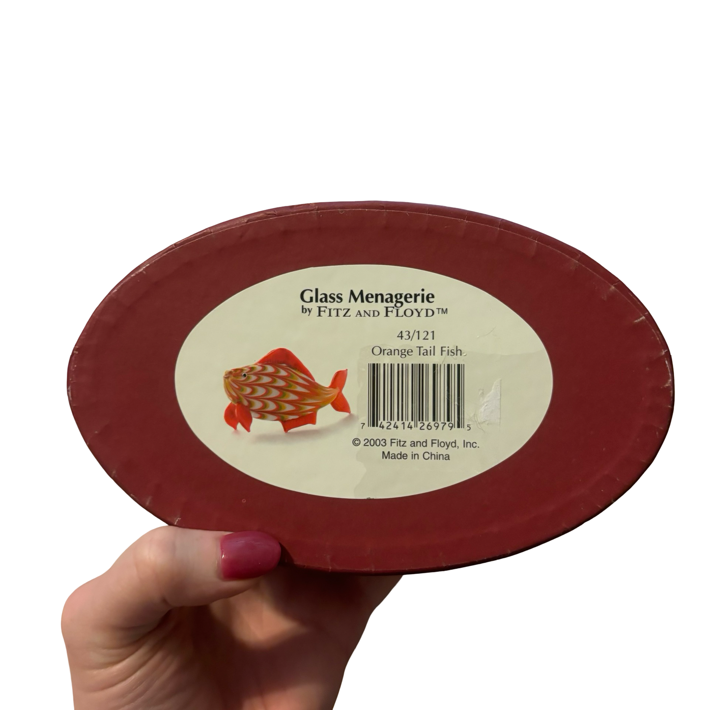 Fitz and Floyd Glass Orange Tail Fish