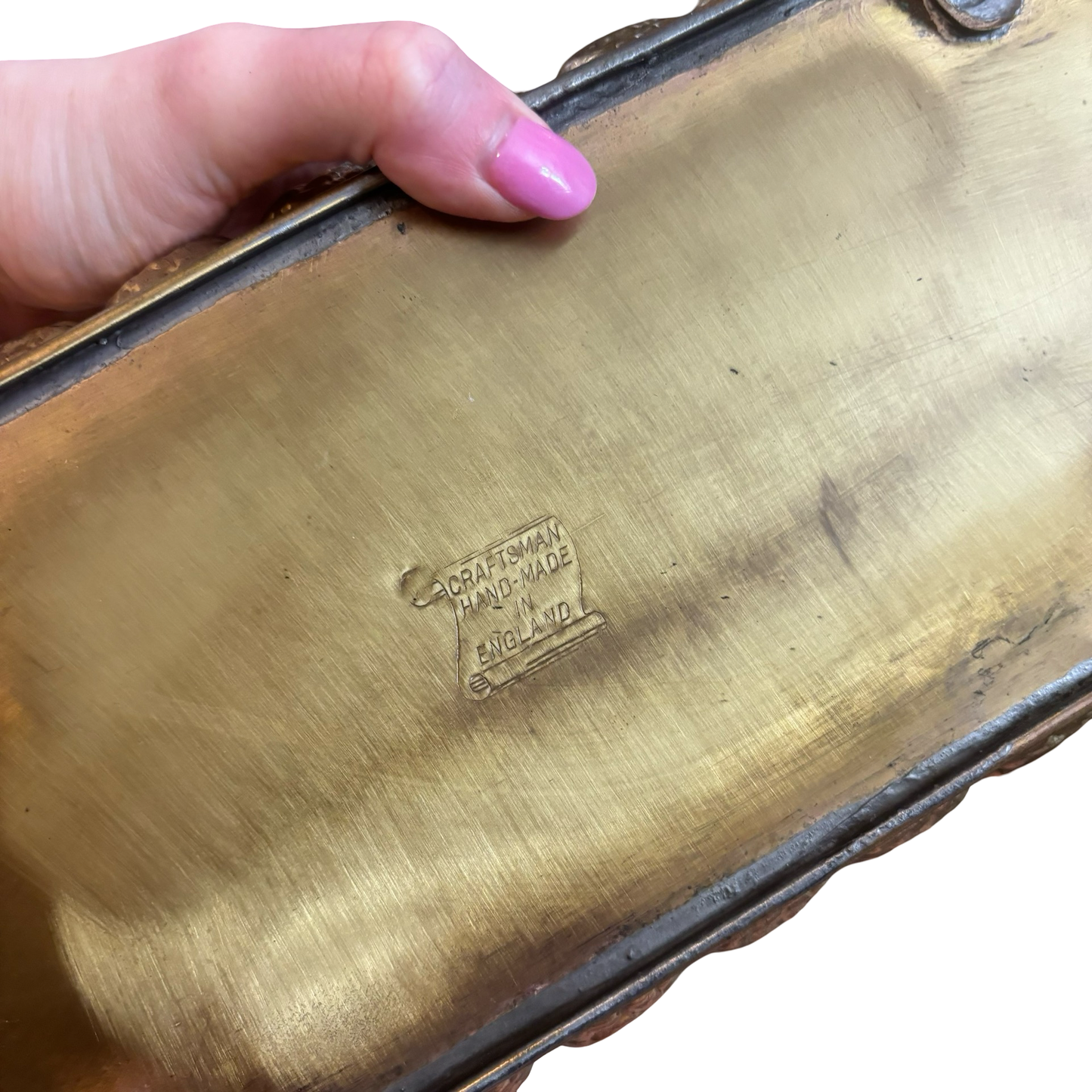 Large English Brass Footed Planter