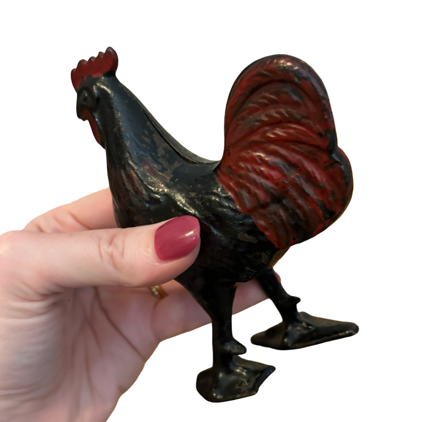 Cast Iron Rooster Chicken Bank