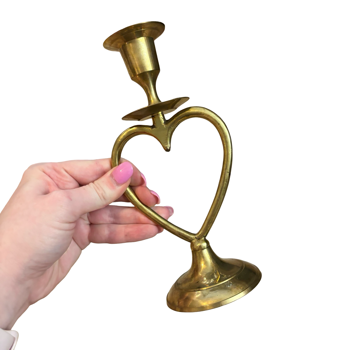 Brass Heart Candlestick