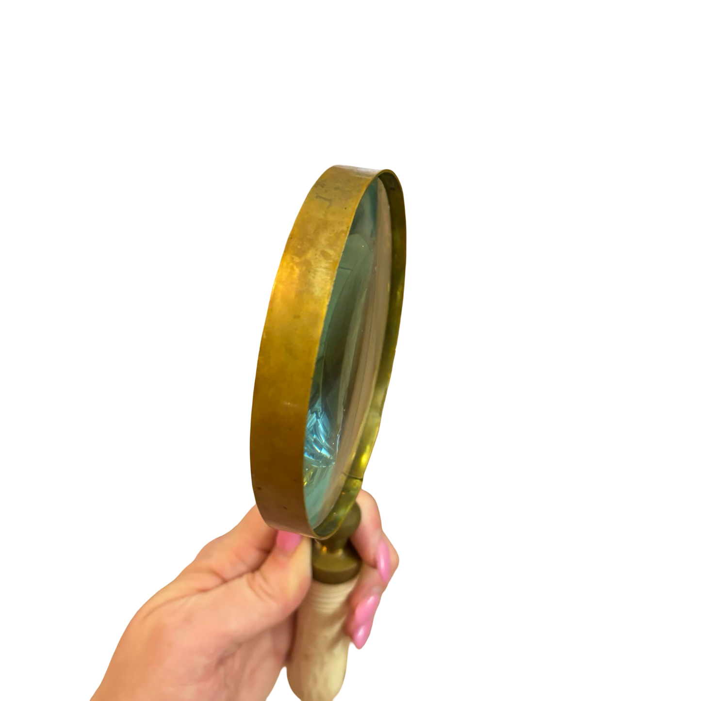 Brass Magnifying Glass with Bone Handle