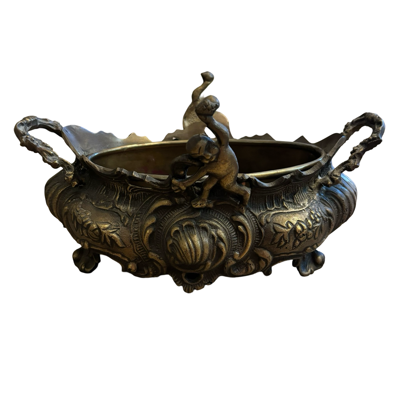 Brass Cherub Jardiniere