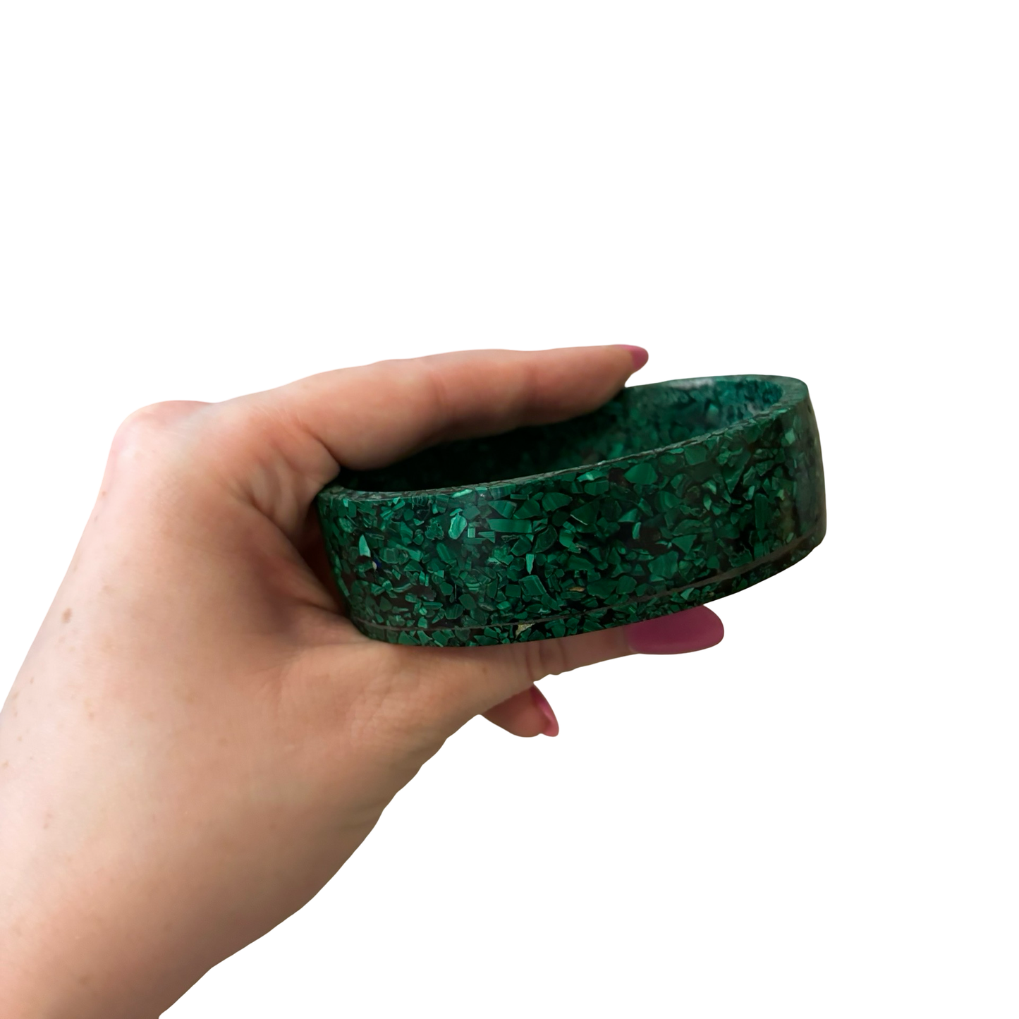 Oval Malachite Inlay Box