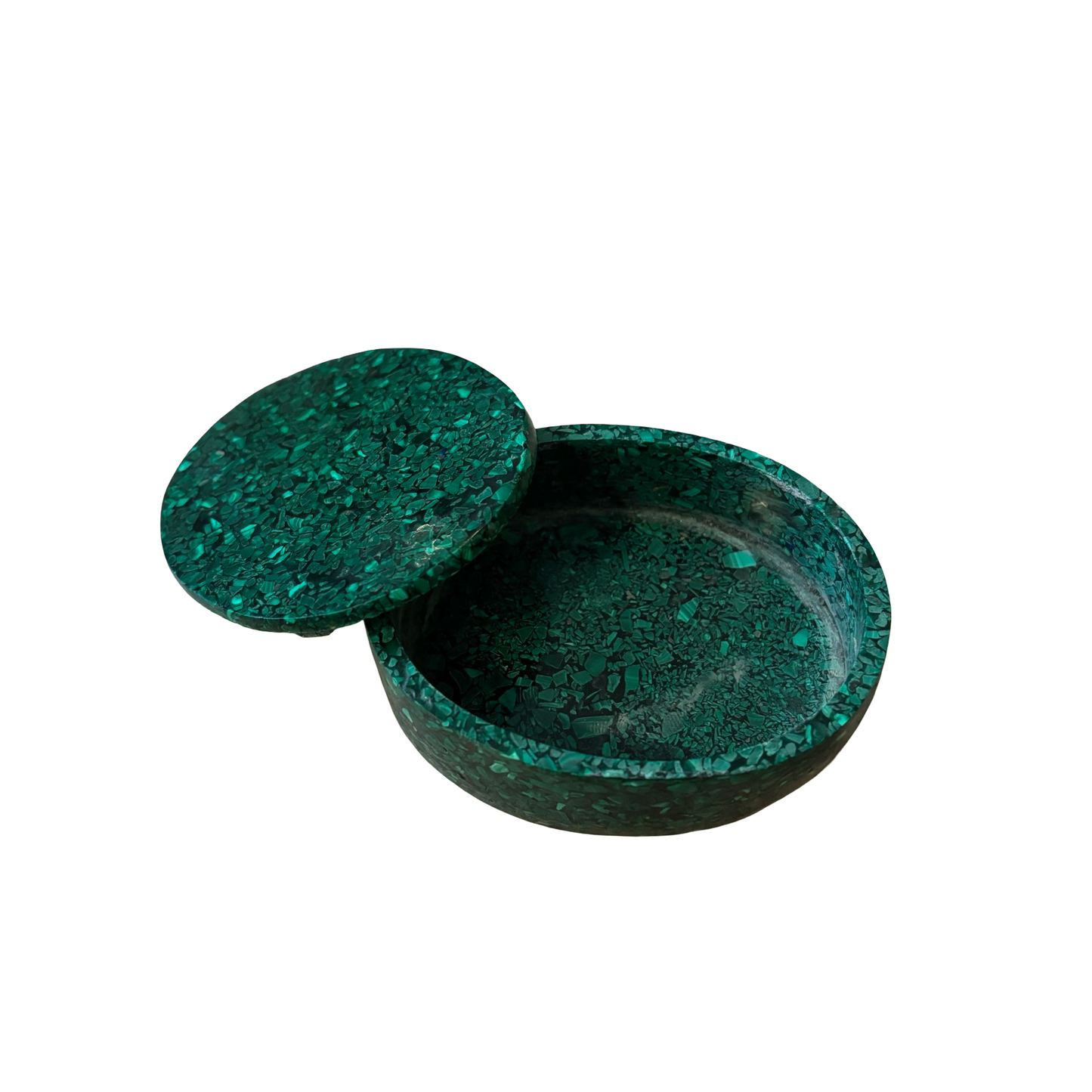 Oval Malachite Inlay Box