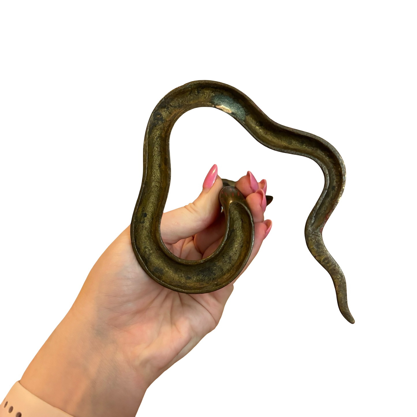 Brass Enameled Cobra Snake Candlestick
