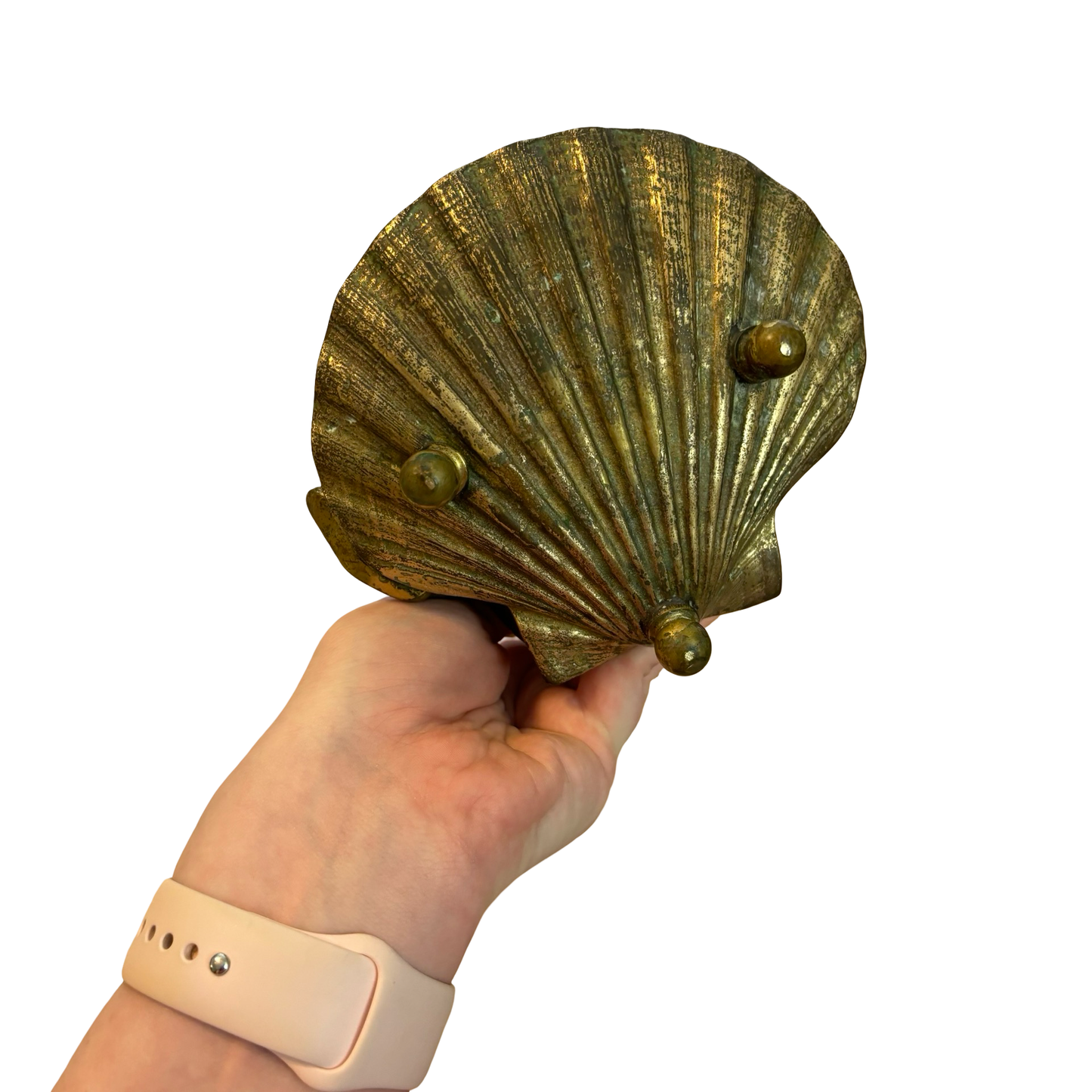 Brass Shell and Cherub Dish