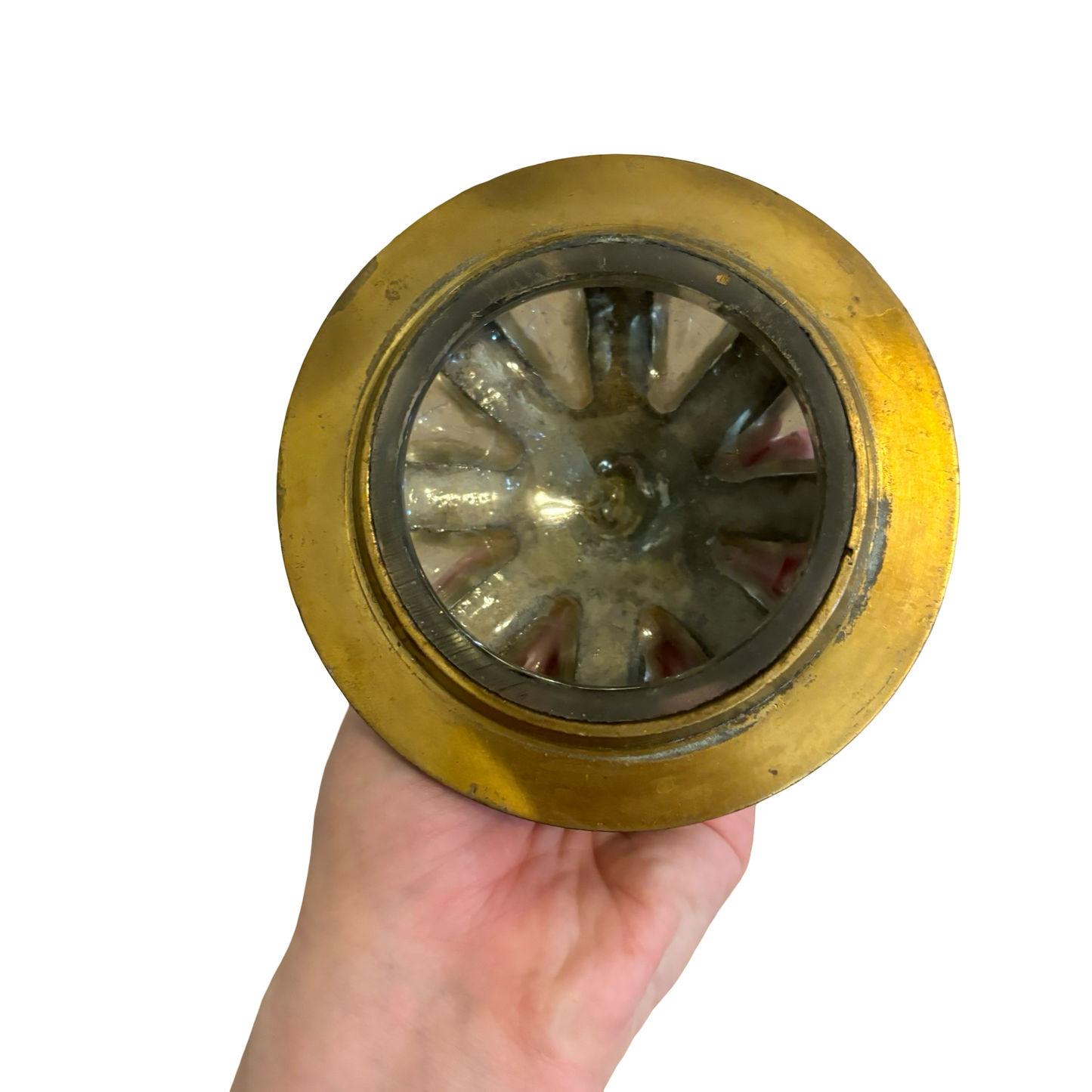 Brass Caged Bubble Glass Apothecary Jar