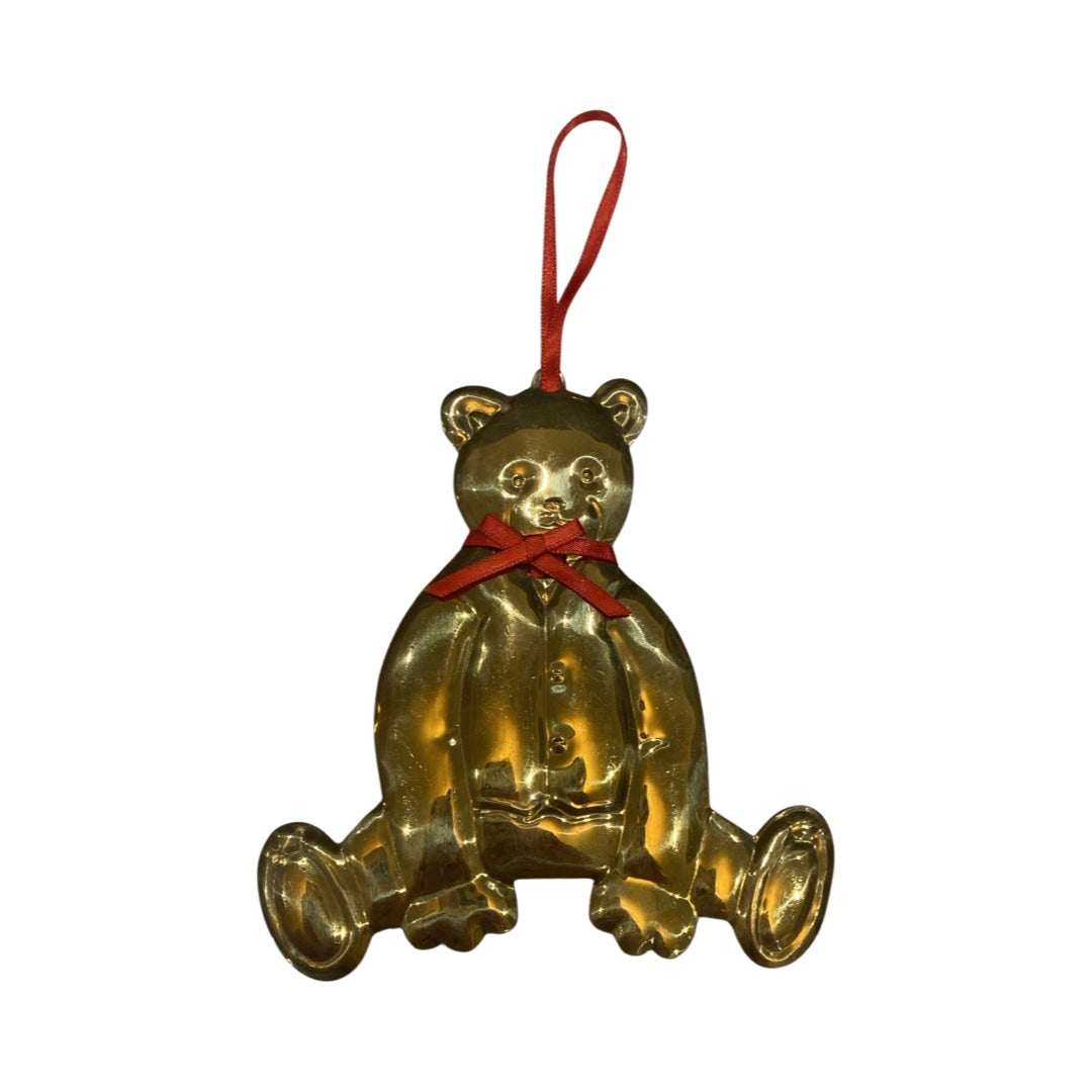 Brass Bow Tie Bear Ornament