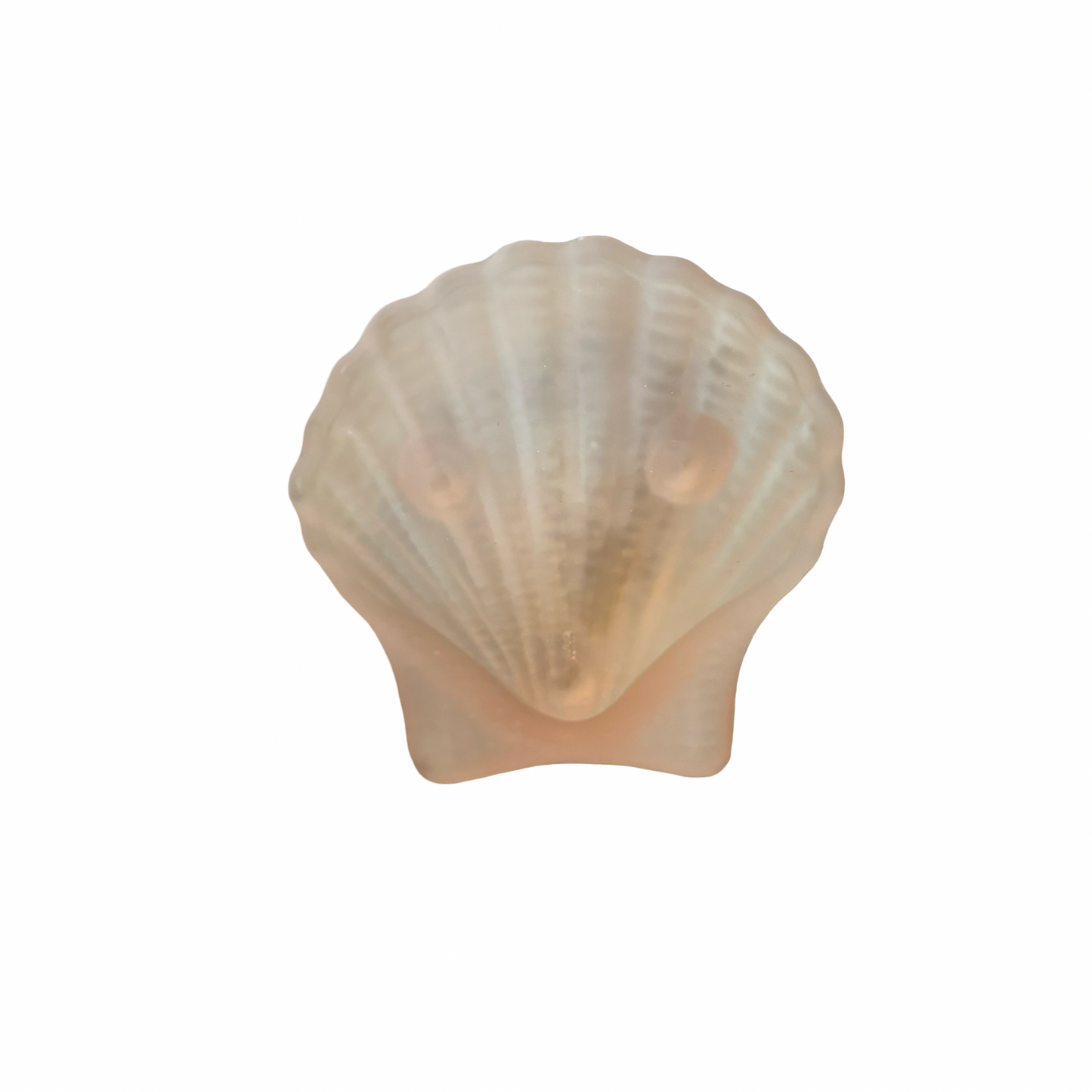 Pink Frosted Glass Shell Dish with Nautical Themed Matches