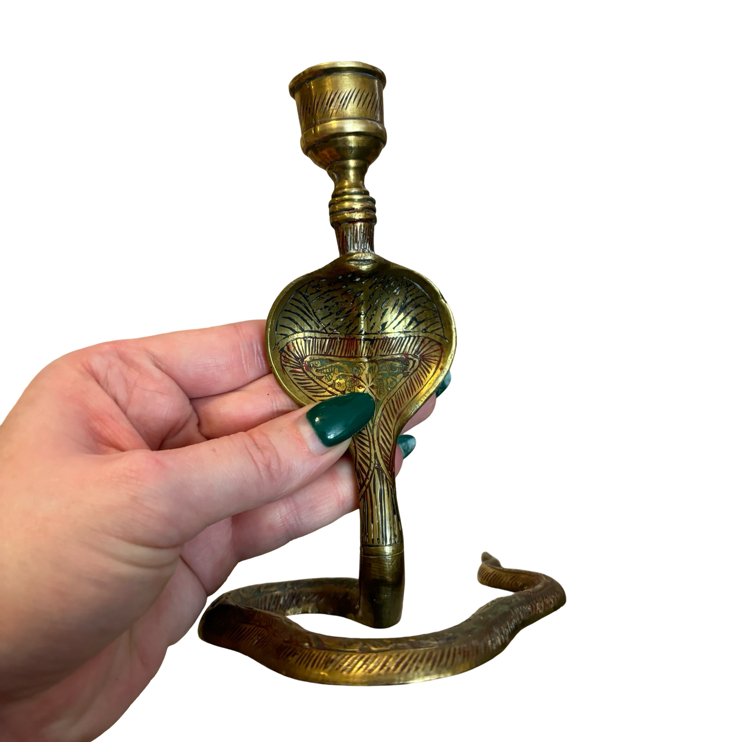 Brass Cobra Snake Candle Holder Pair