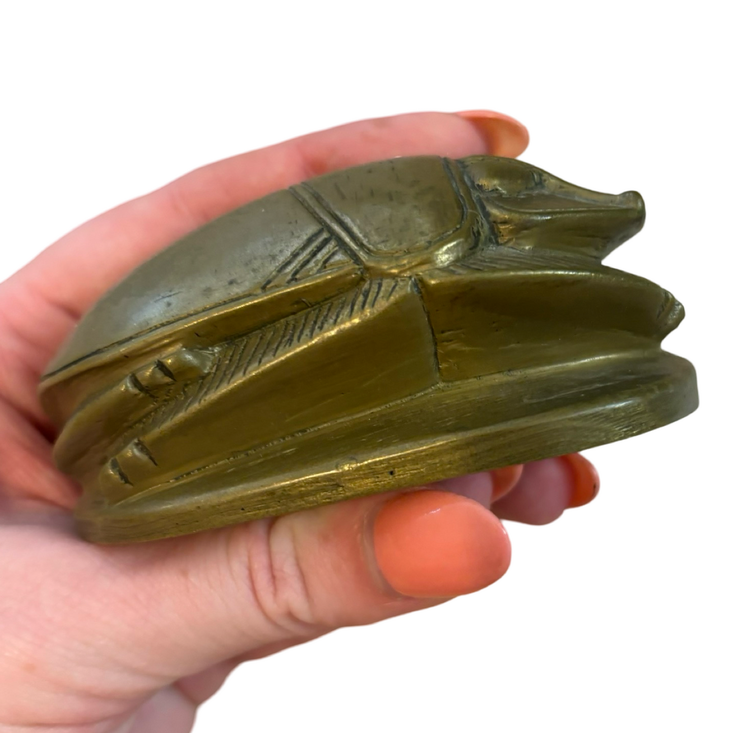 Brass Scarab Beetle Paperweight