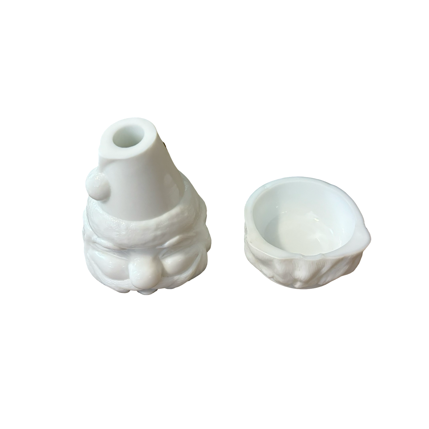 Fenton Santa Milk Glass Fairy Lamp