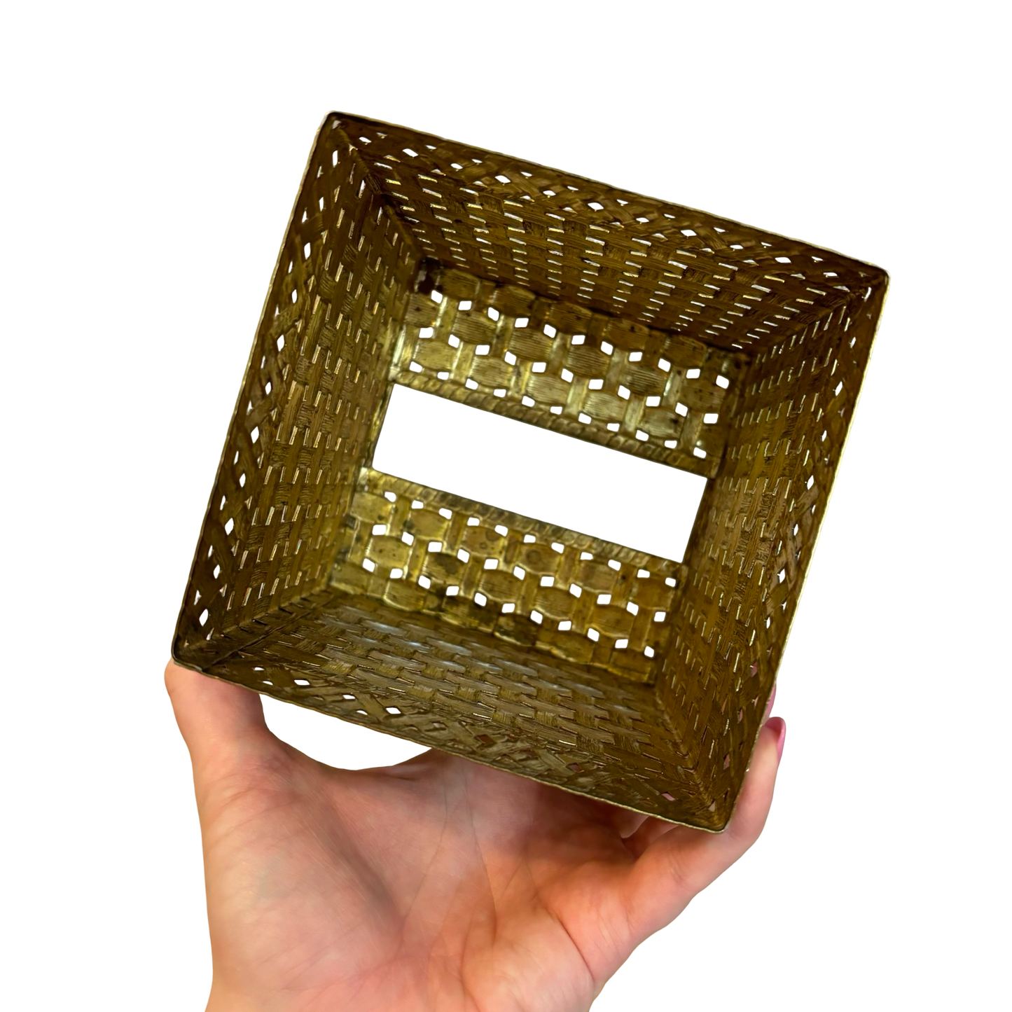 Gold Ormolu Filigree Hollywood Regency Tissue Box