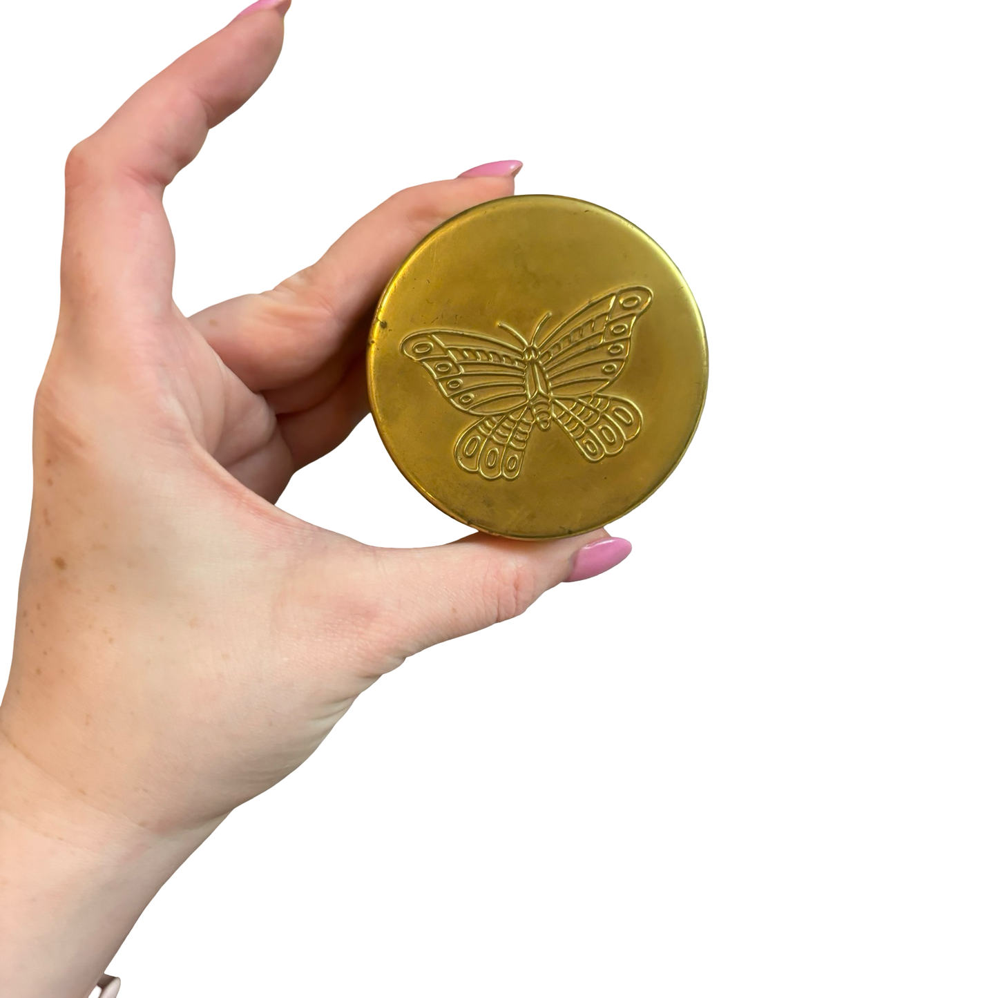 Brass Butterly Candle Tin
