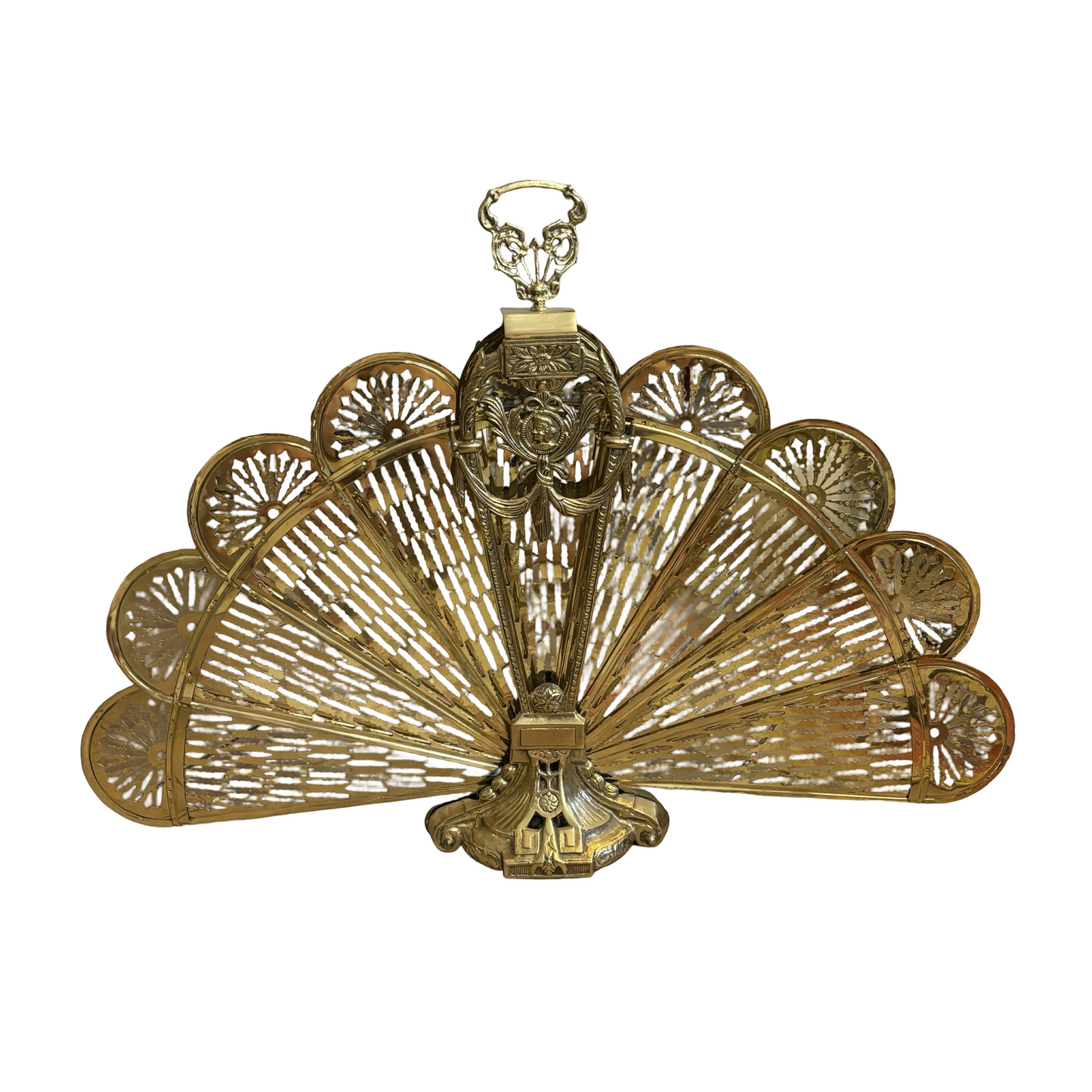 Brass Peacock Fireplace Screen