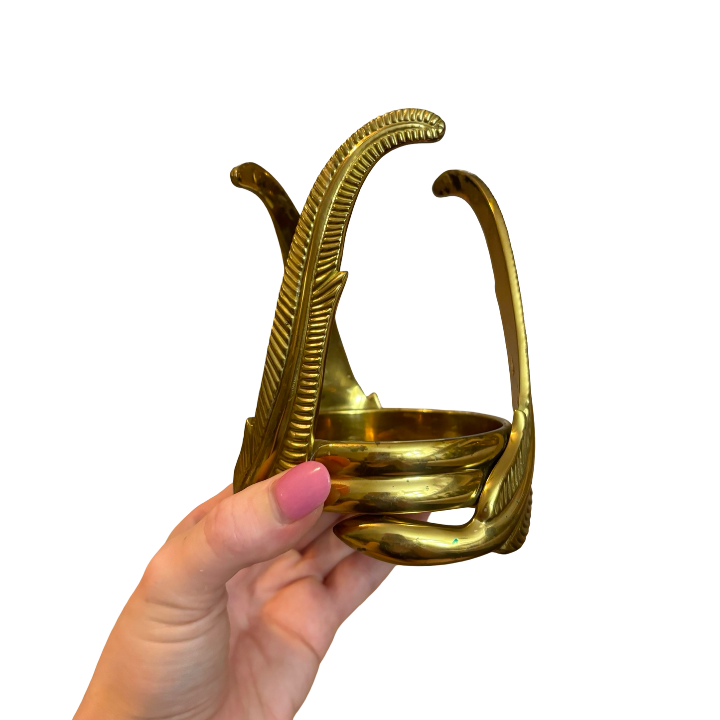 Brass Feather Candle Votive