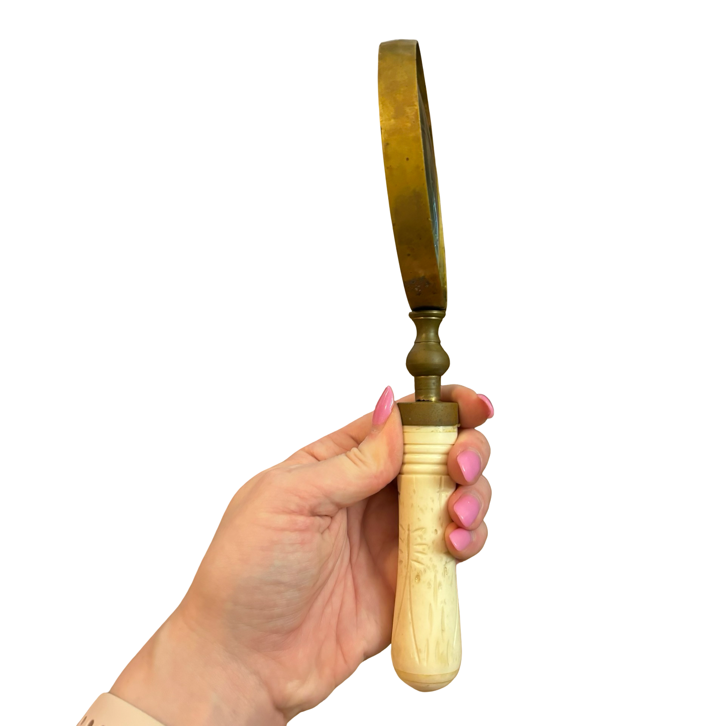 Brass Magnifying Glass with Bone Handle