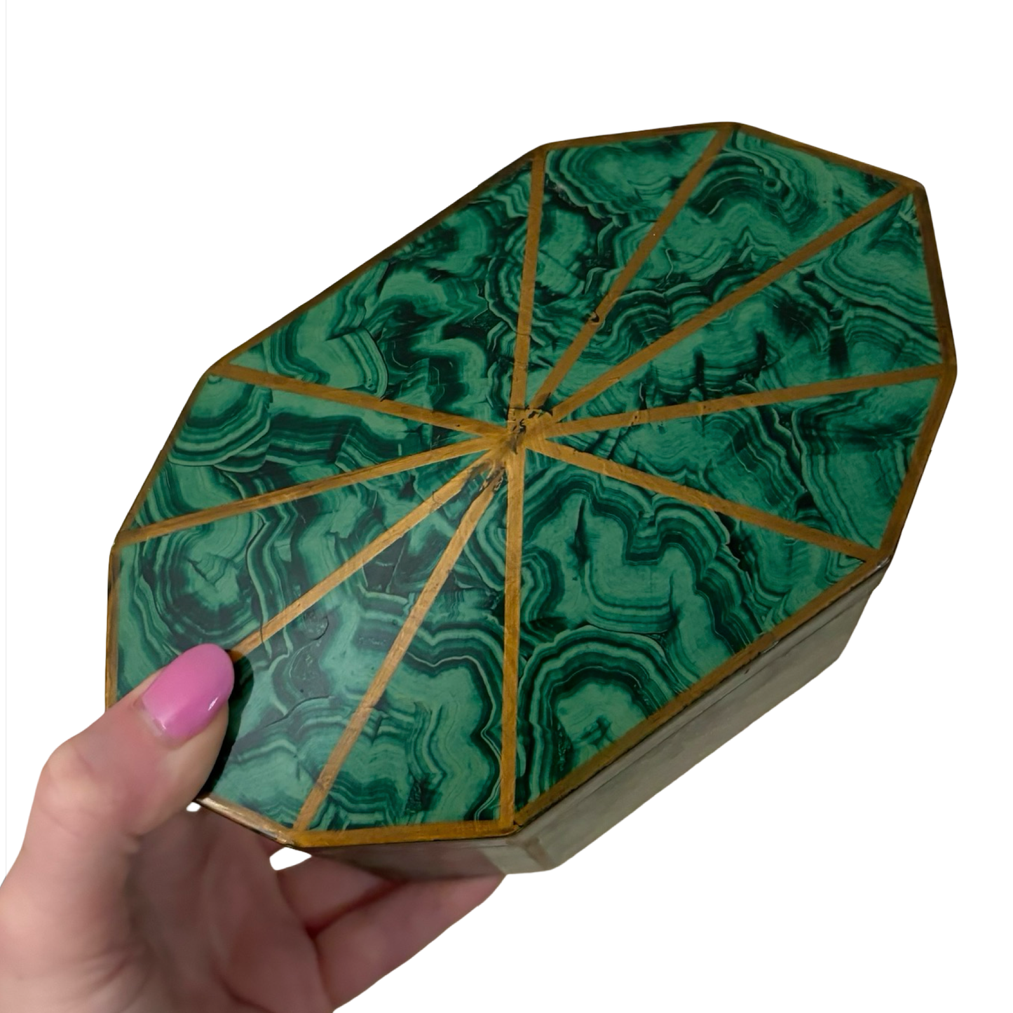 Maitland Smith Faux Malachite Box