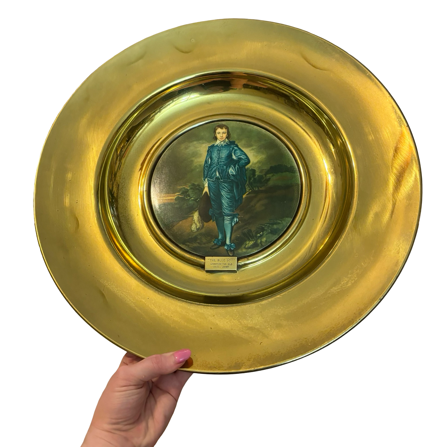 Large Brass “The Blue Boy” Plate