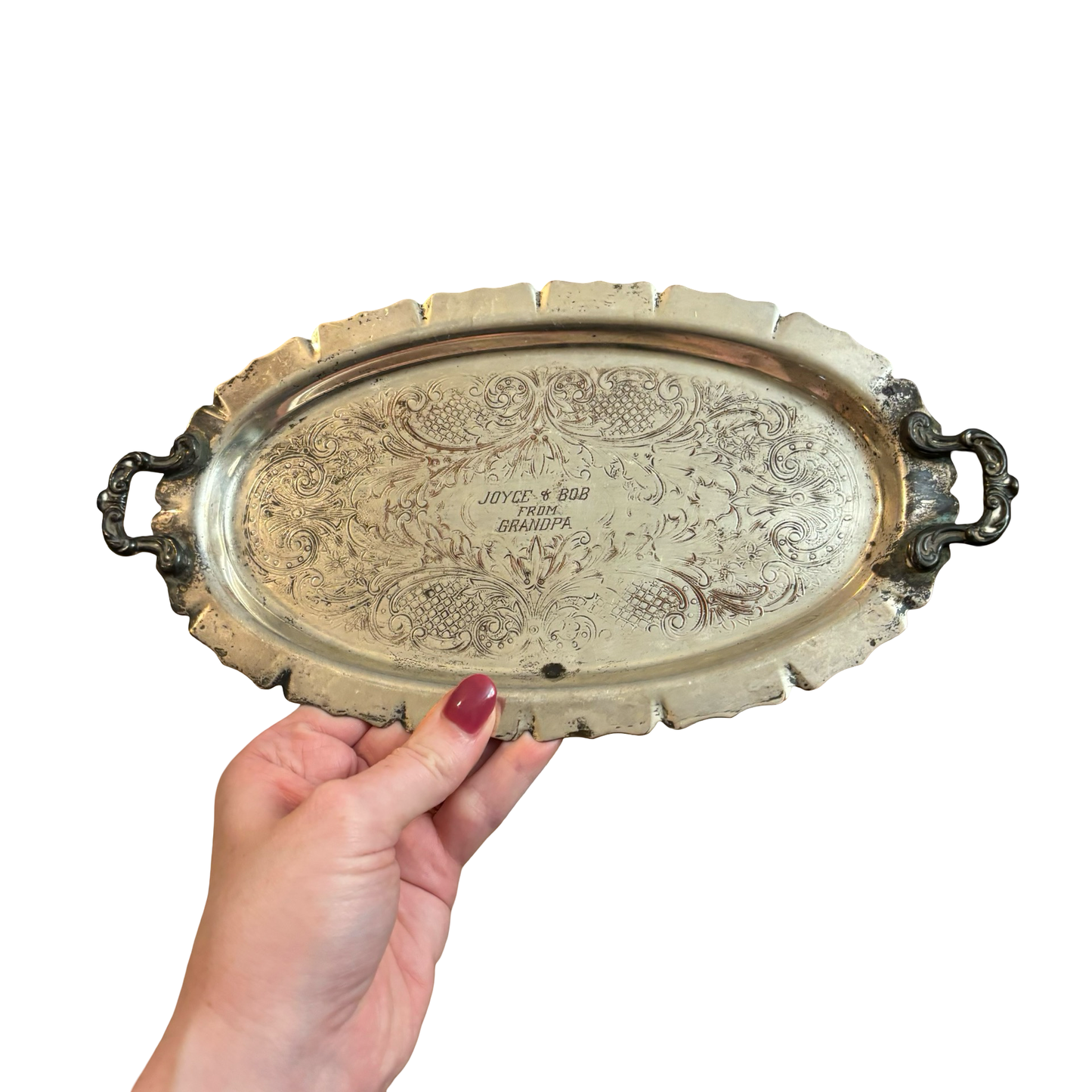 Silver Engraved Tray
