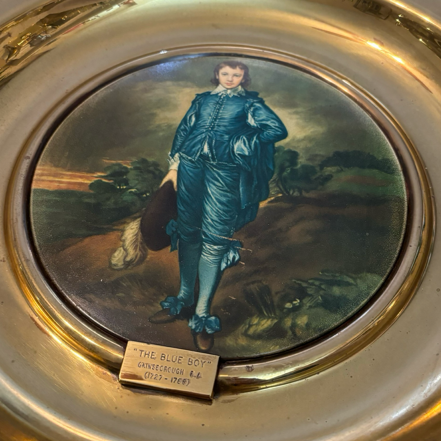 Large Brass “The Blue Boy” Plate