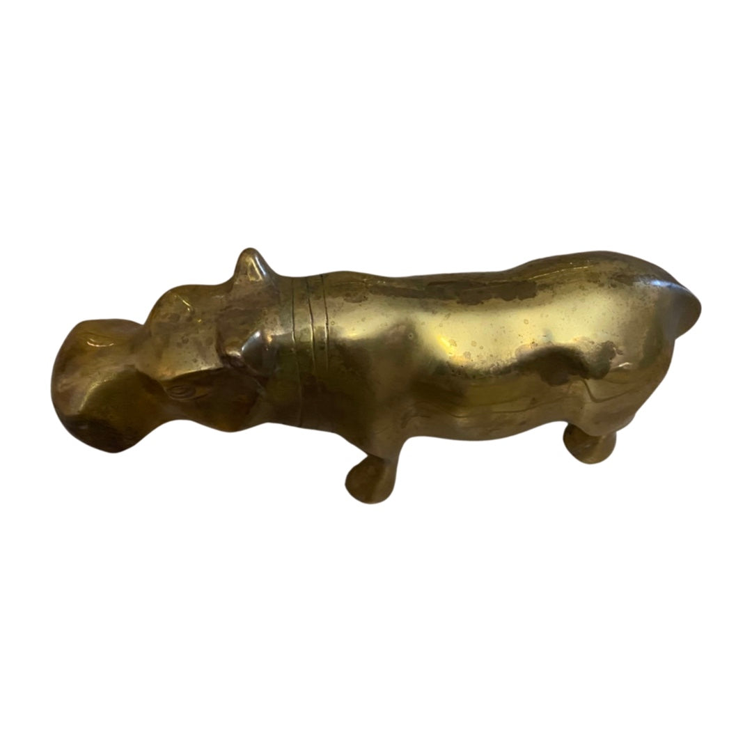 Large Brass Hippo