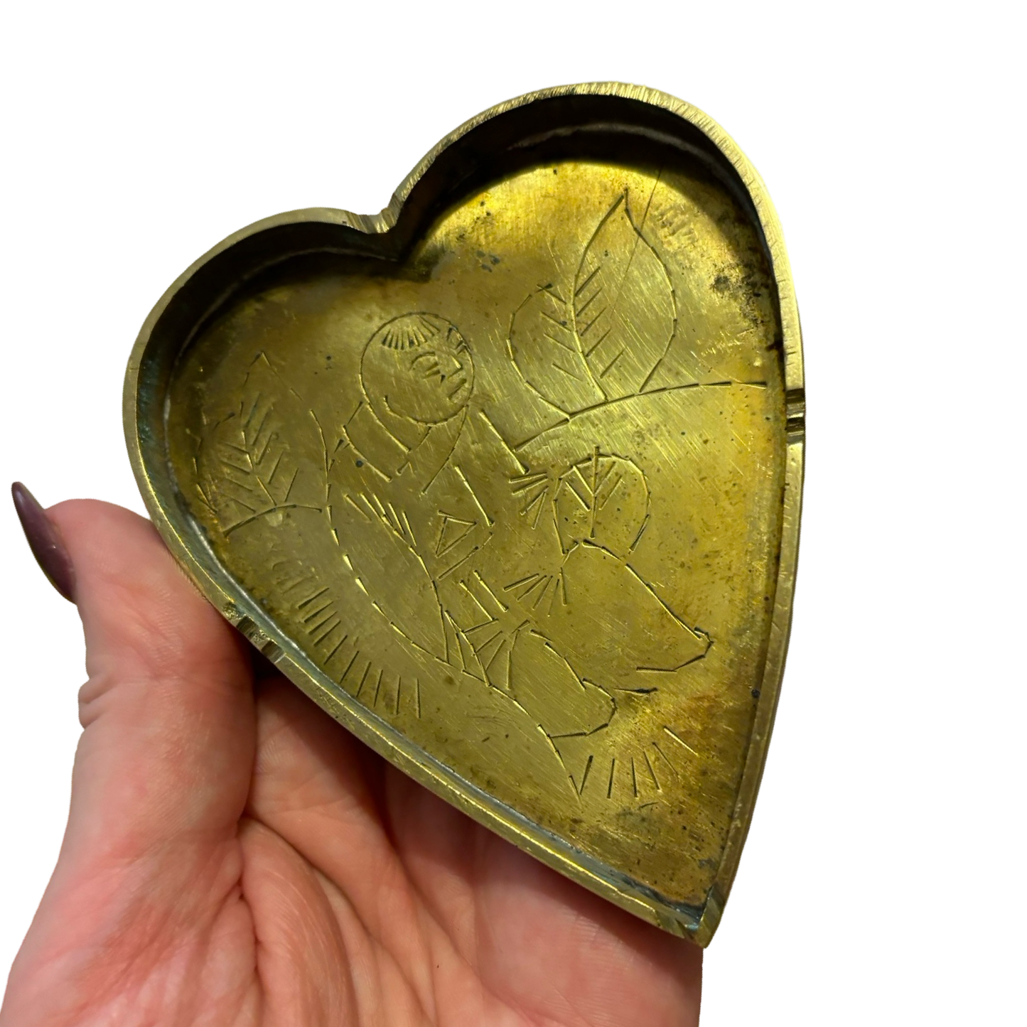 Brass Etched Nesting Heart Dishes
