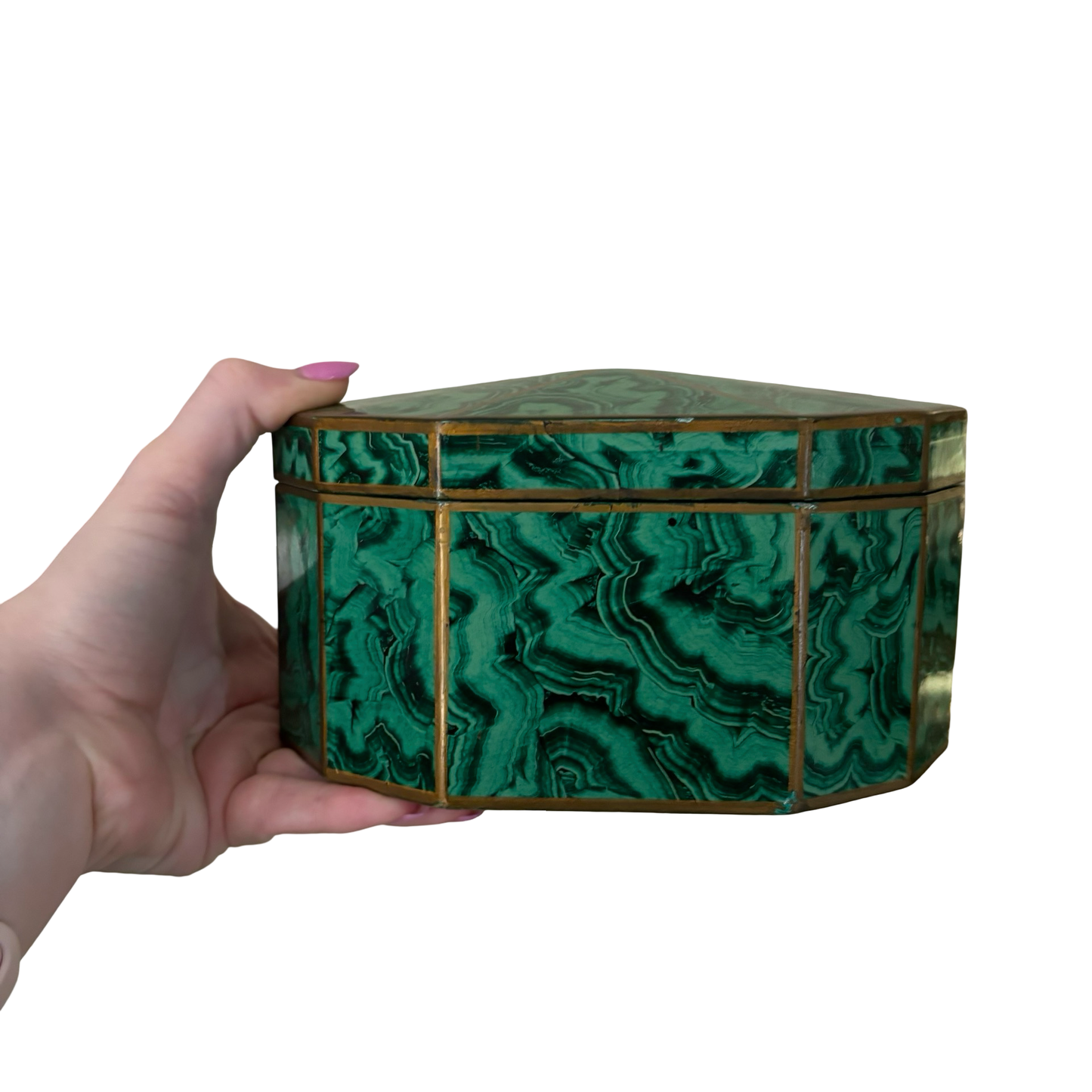 Maitland Smith Faux Malachite Box