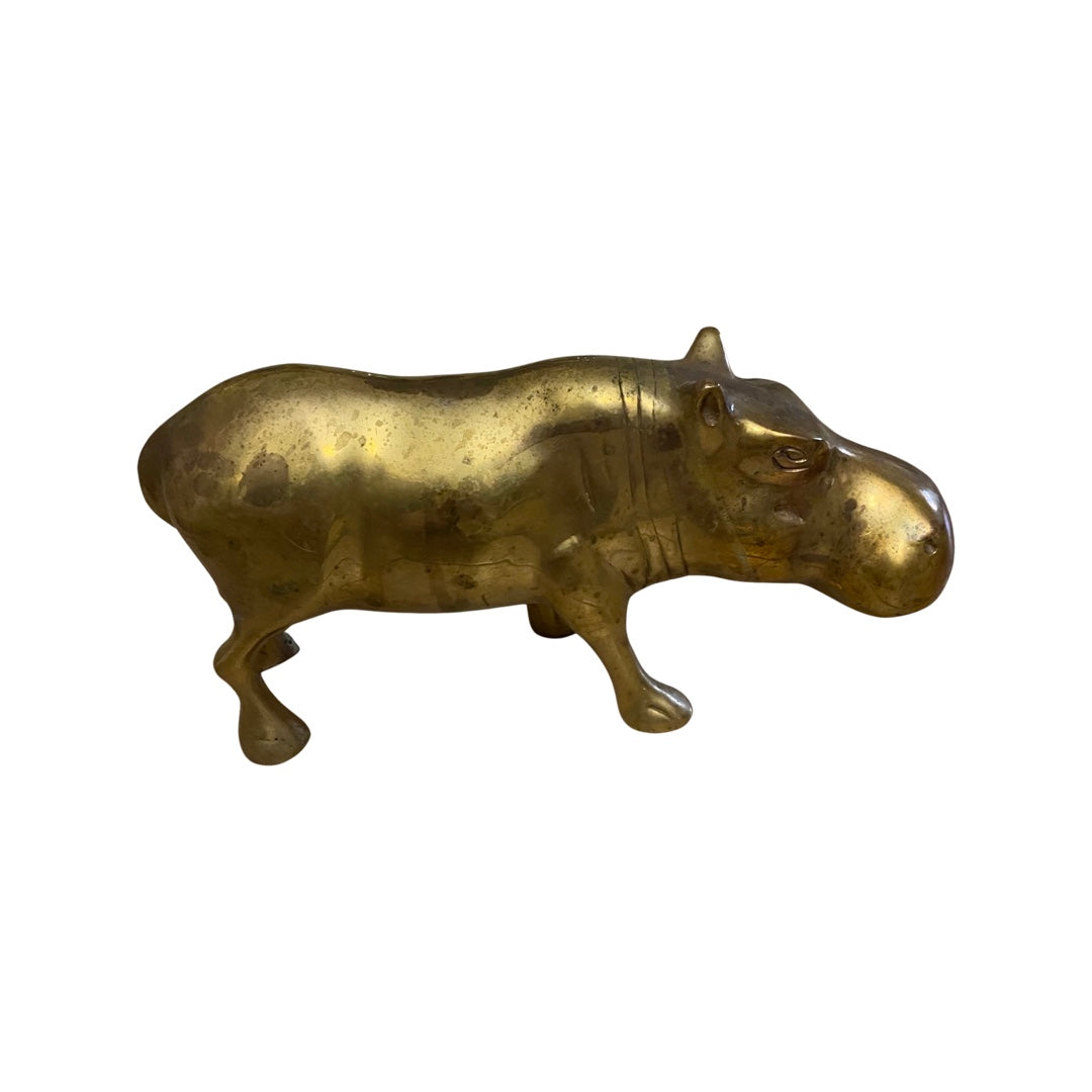 Large Brass Hippo
