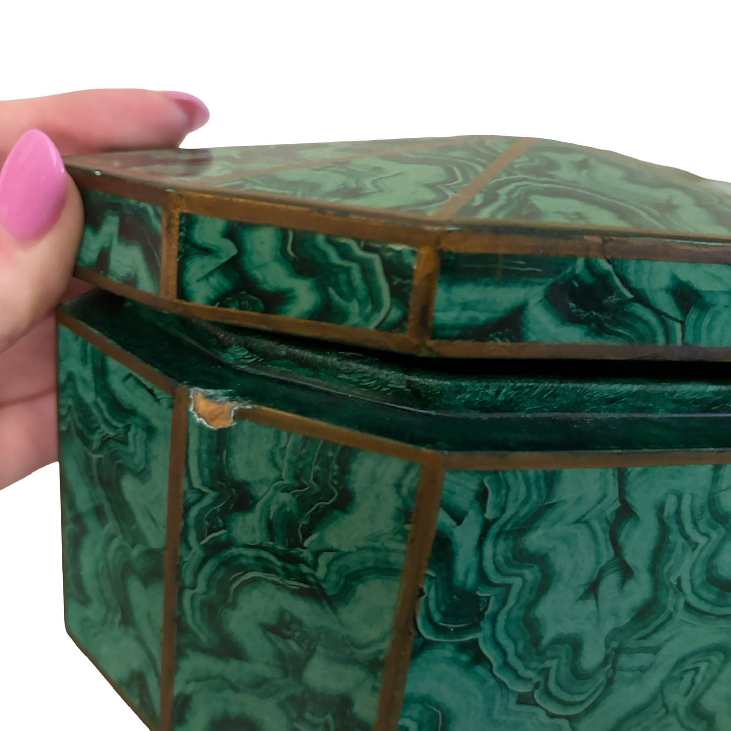 Maitland Smith Faux Malachite Box