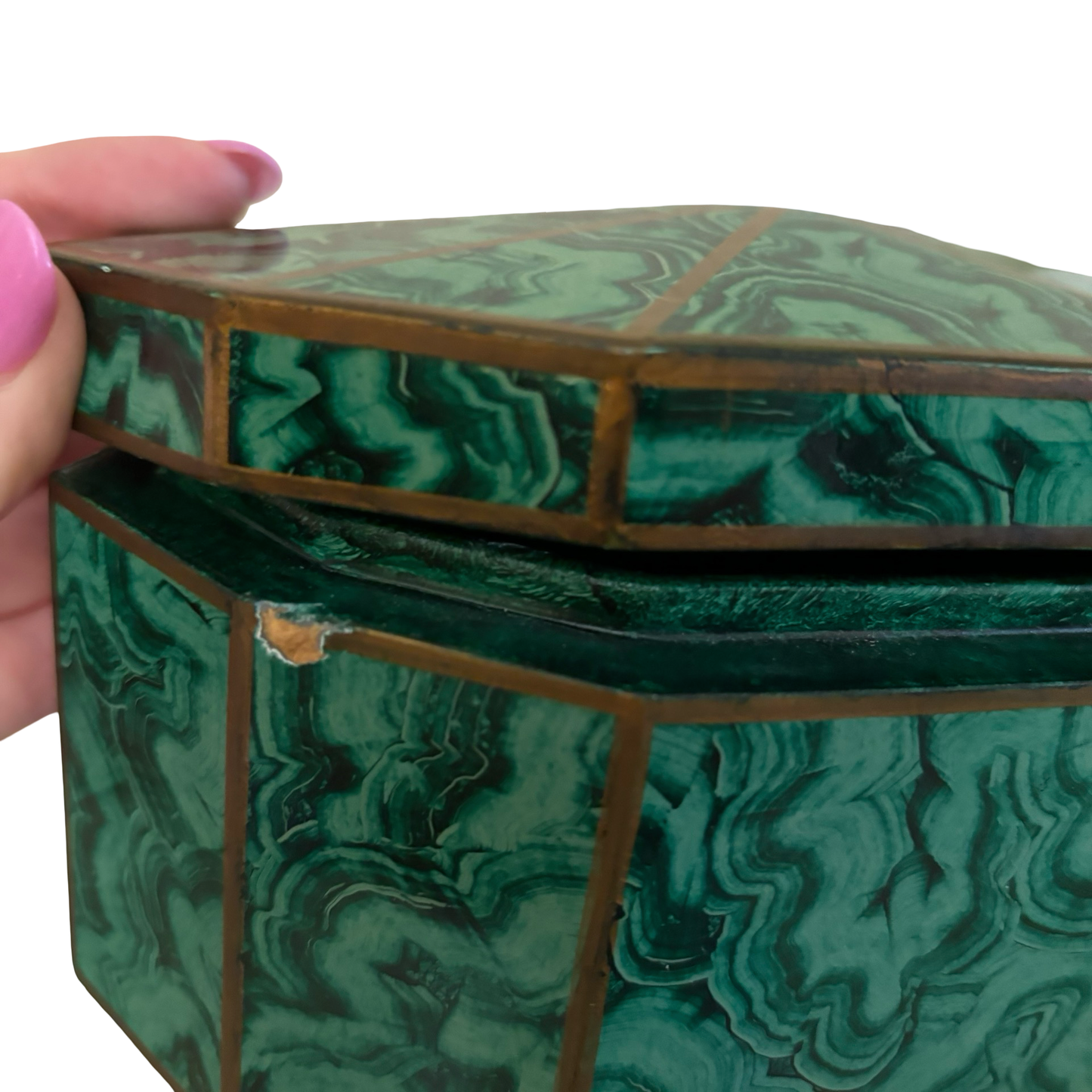 Maitland Smith Faux Malachite Box
